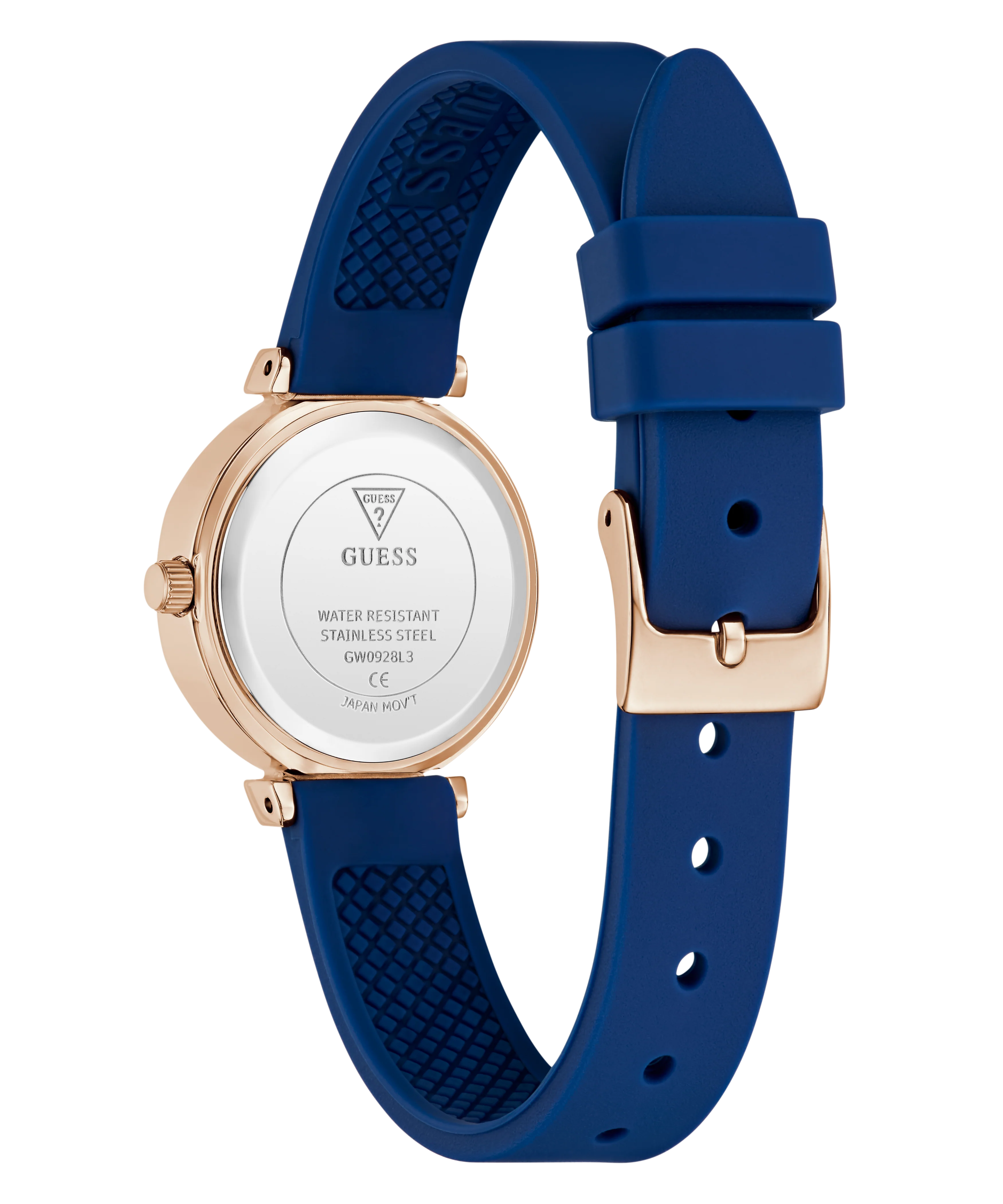 GUESS Ladies Blue Rose Gold Tone Analog Watch - Image 7