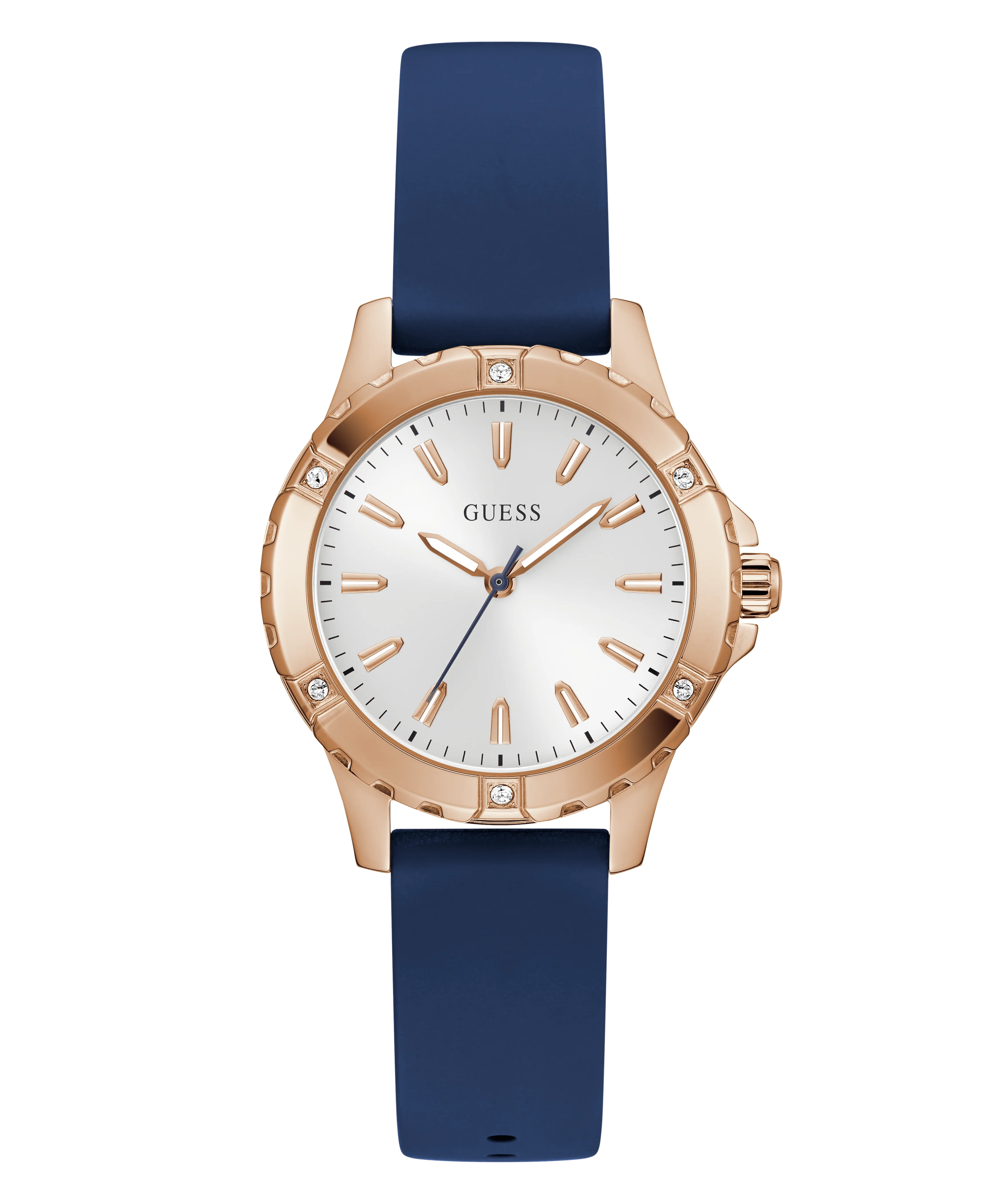 GUESS Ladies Blue Rose Gold Tone Analog Watch - Image 6