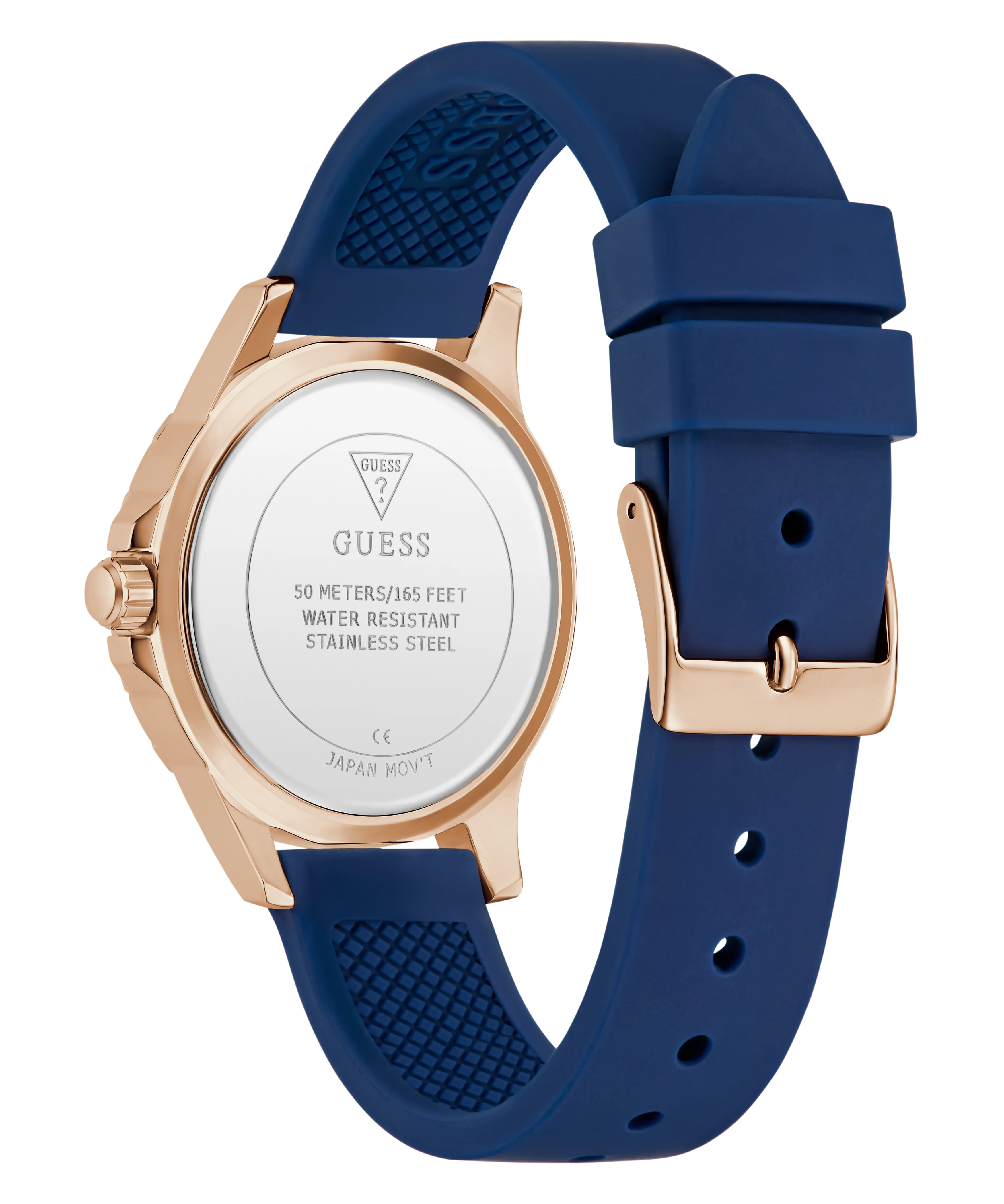 GUESS Ladies Blue Rose Gold Tone Analog Watch - Image 7