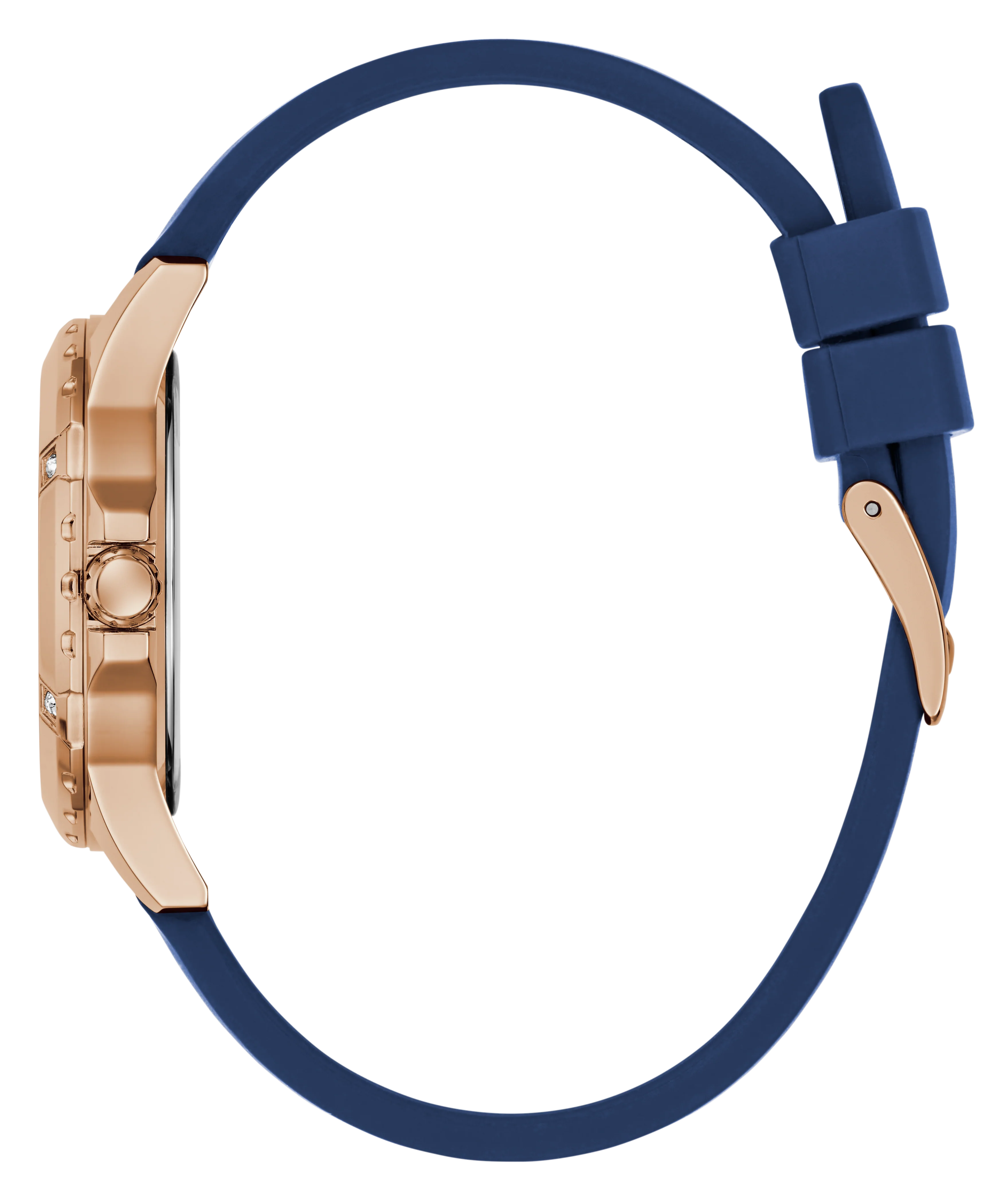 GUESS Ladies Blue Rose Gold Tone Analog Watch - Image 8