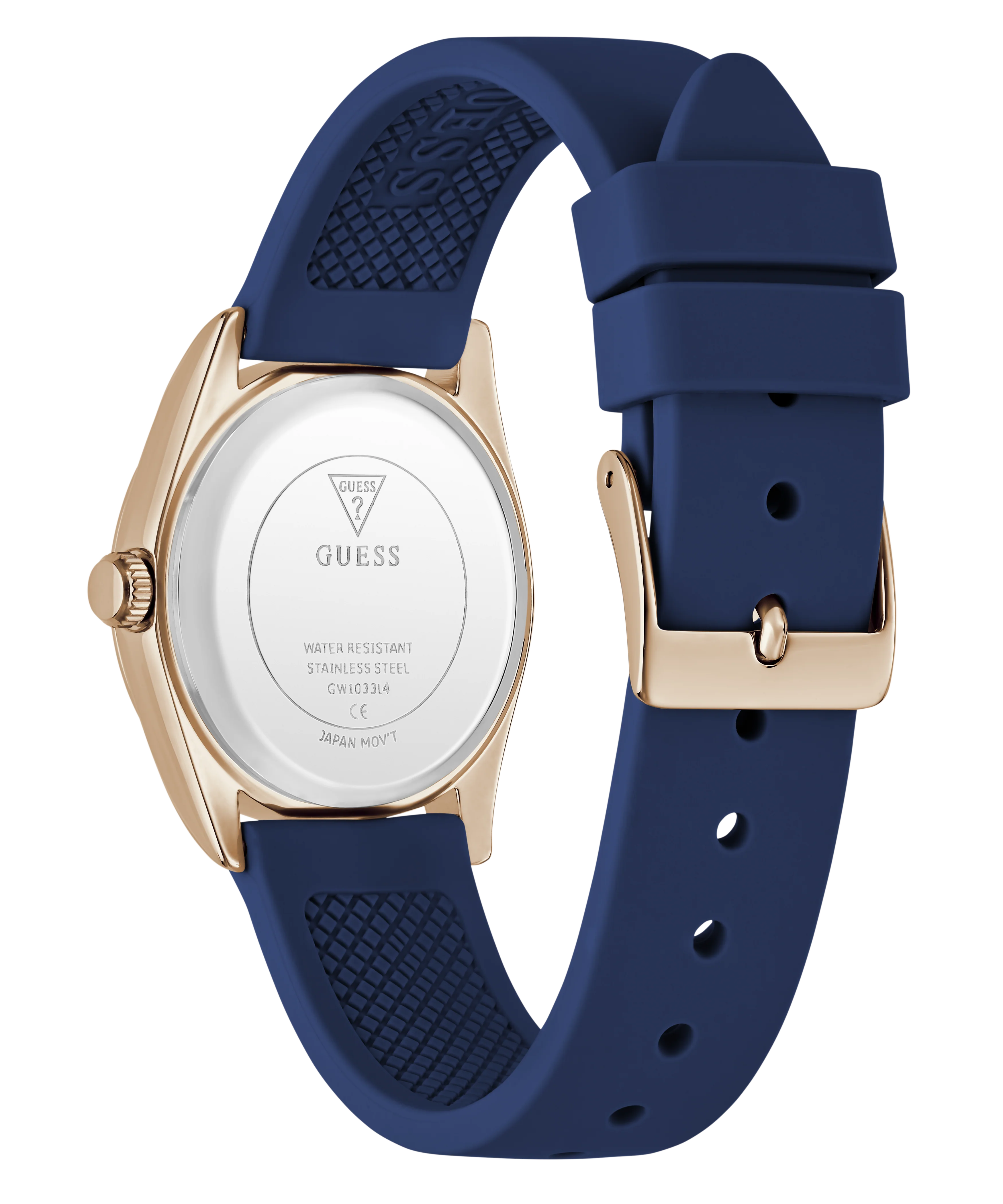 GUESS Ladies Blue Rose Gold Tone Analog Watch - Image 6