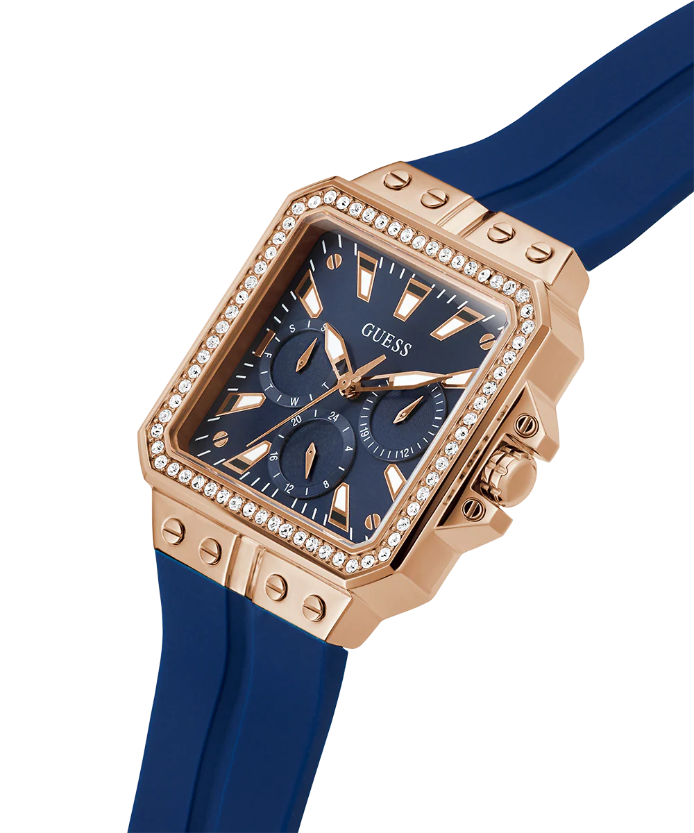 GUESS Ladies Blue Rose Gold Tone Multi-function Watch - Image 2