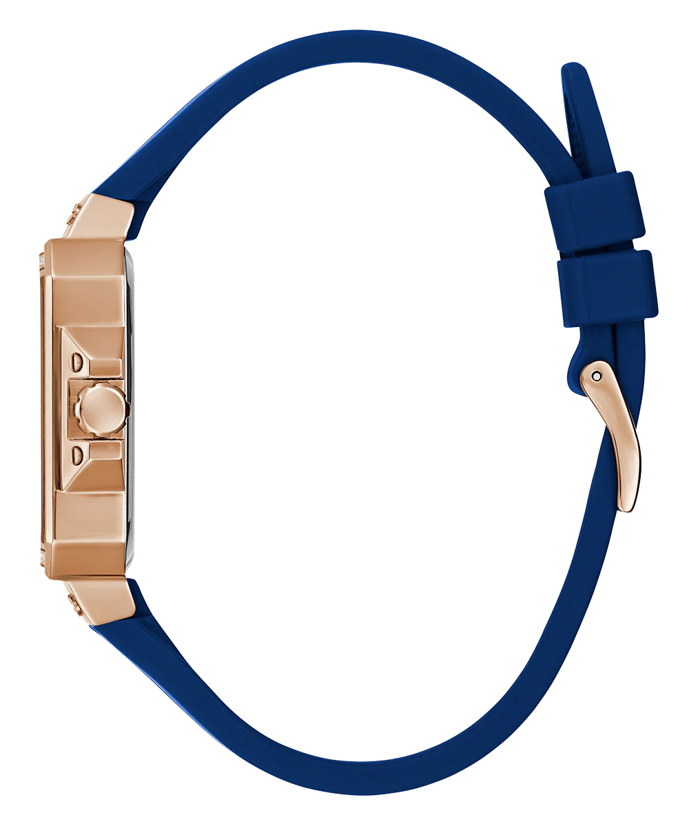 GUESS Ladies Blue Rose Gold Tone Multi-function Watch - Image 5