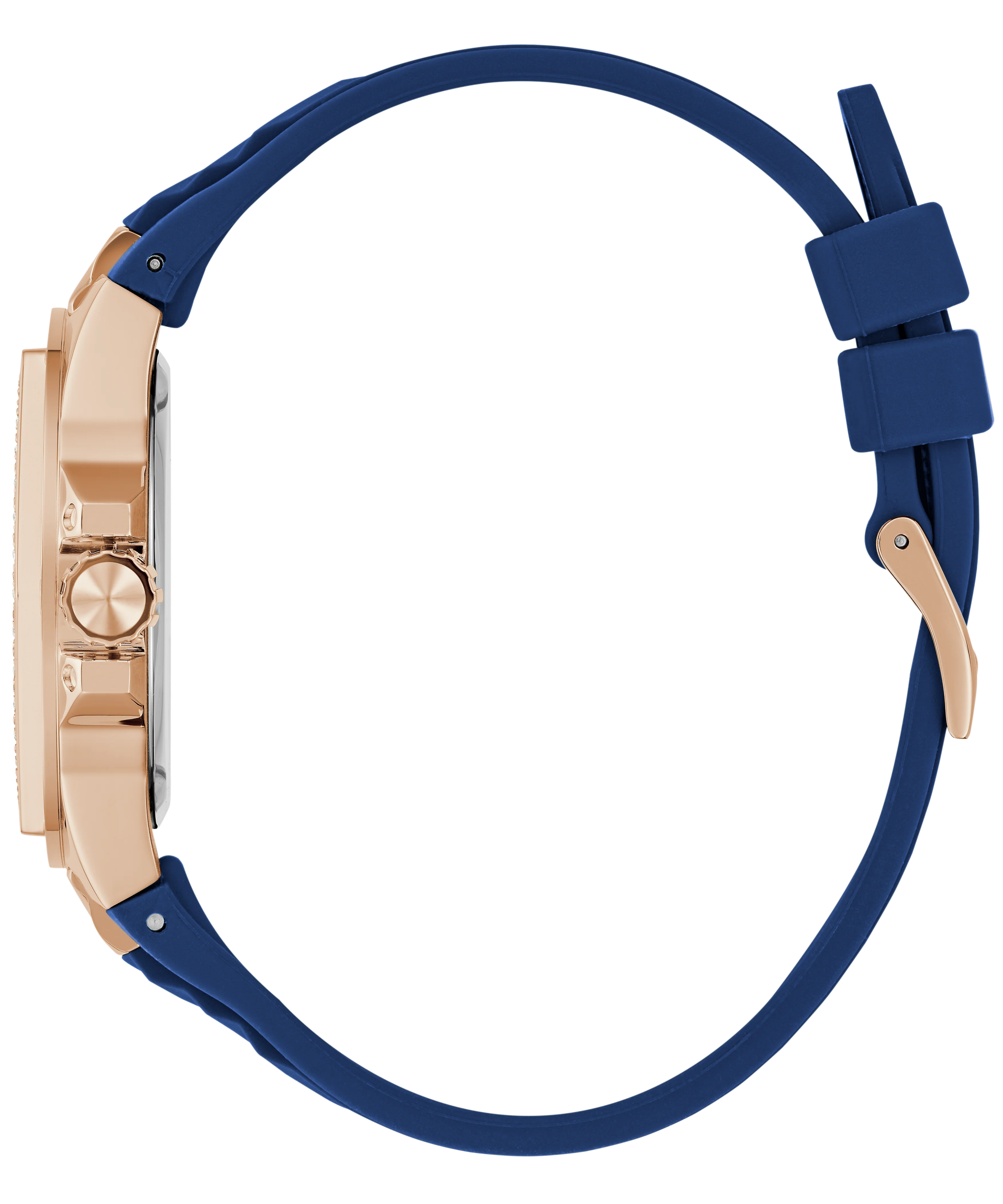 GUESS Ladies Blue Rose Gold Tone Multi-function Watch - Image 7