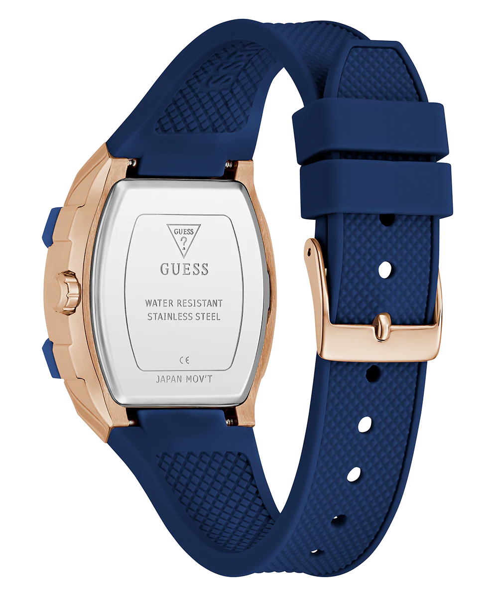 GUESS Ladies Blue Rose Gold Tone Multi-function Watch - Image 8