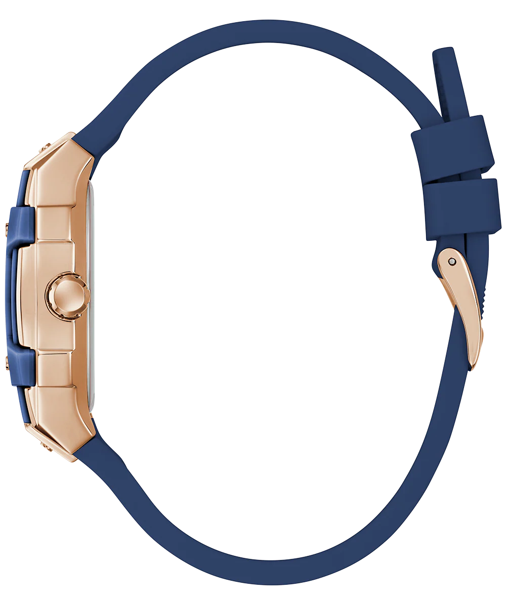 GUESS Ladies Blue Rose Gold Tone Multi-function Watch - Image 9