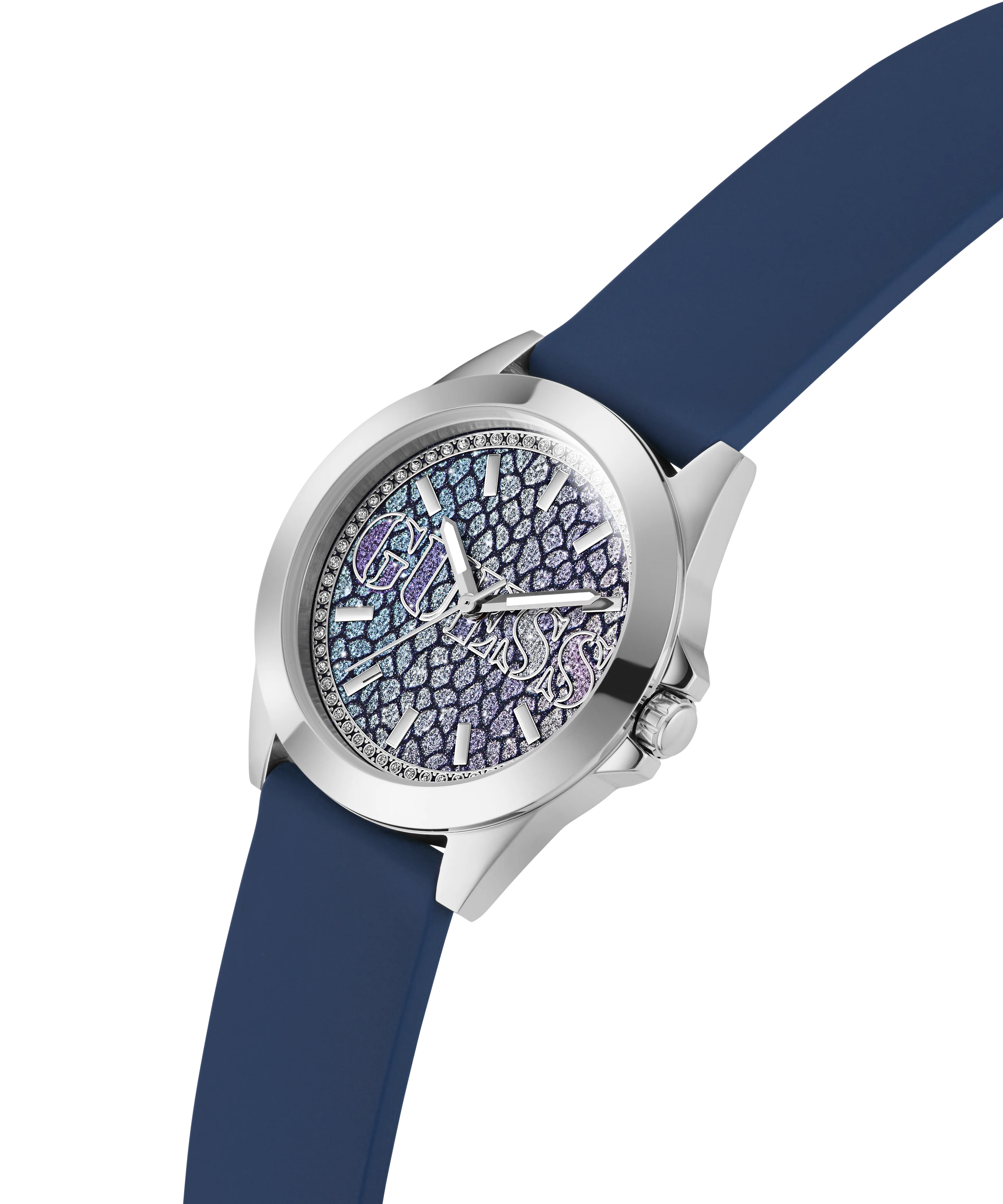 GUESS Ladies Blue Silver Tone Analog Watch - Image 2