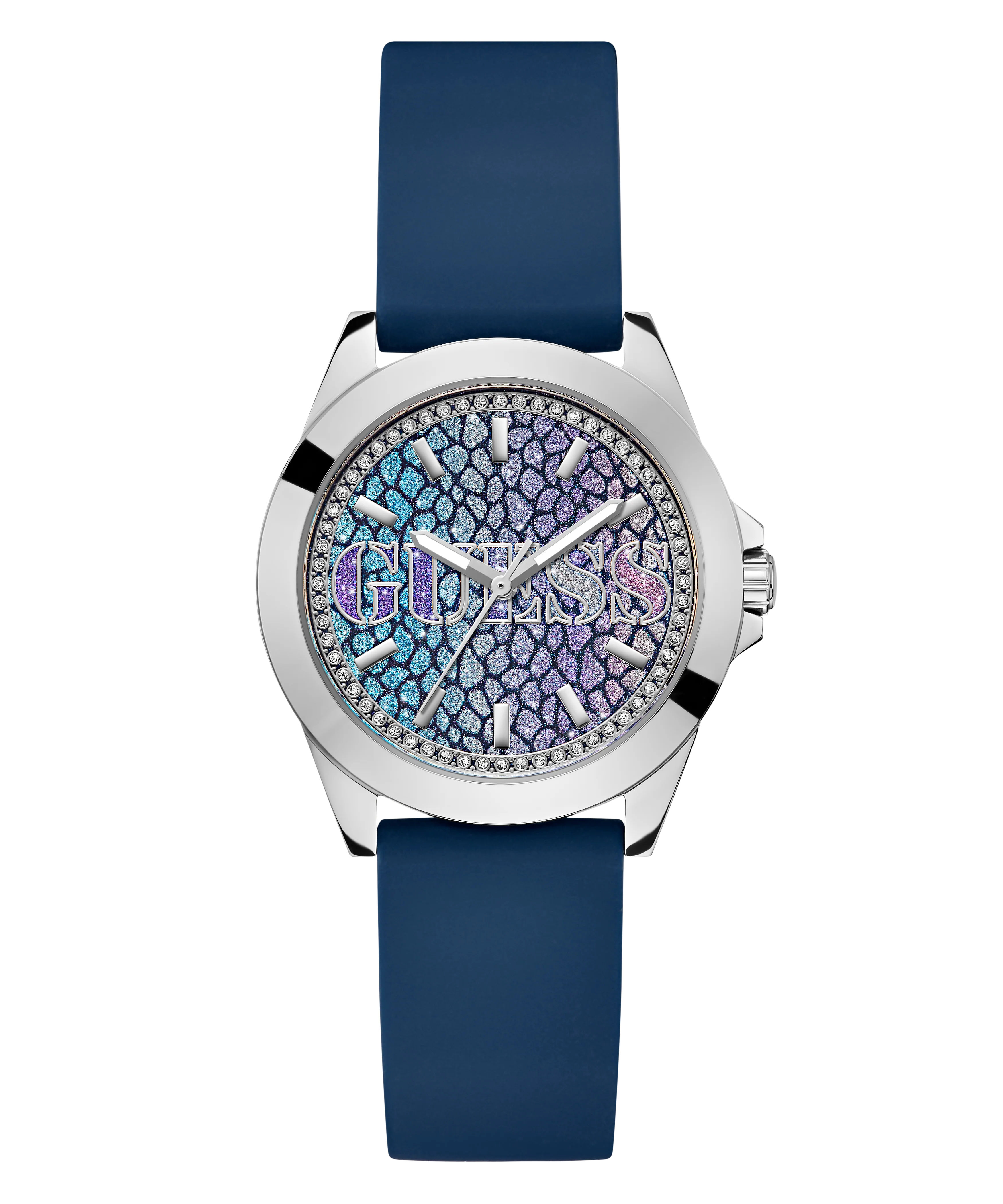 GUESS Ladies Blue Silver Tone Analog Watch - Image 4