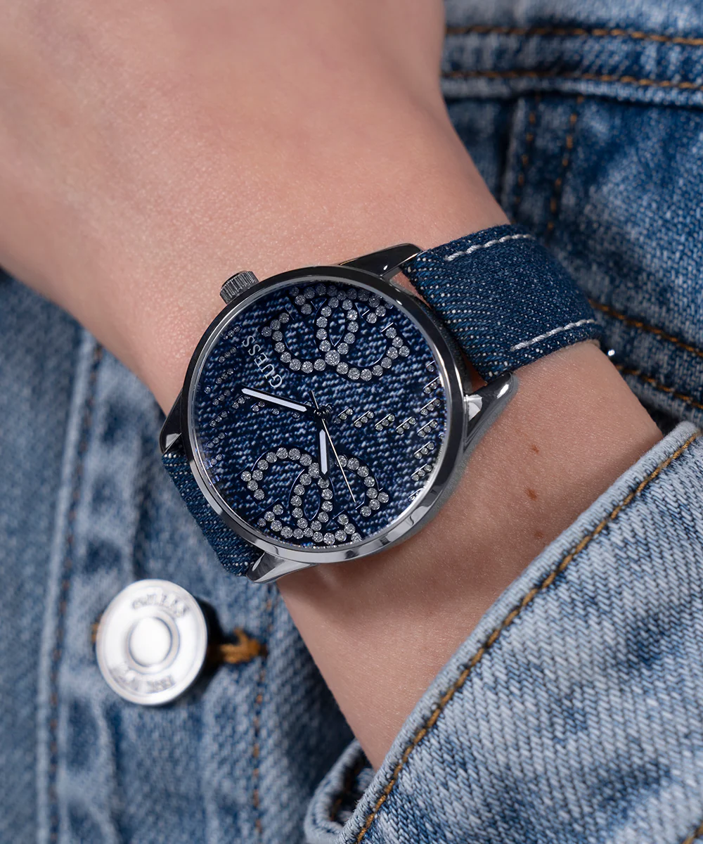 GUESS Ladies Blue Silver Tone Analog Watch - Image 3