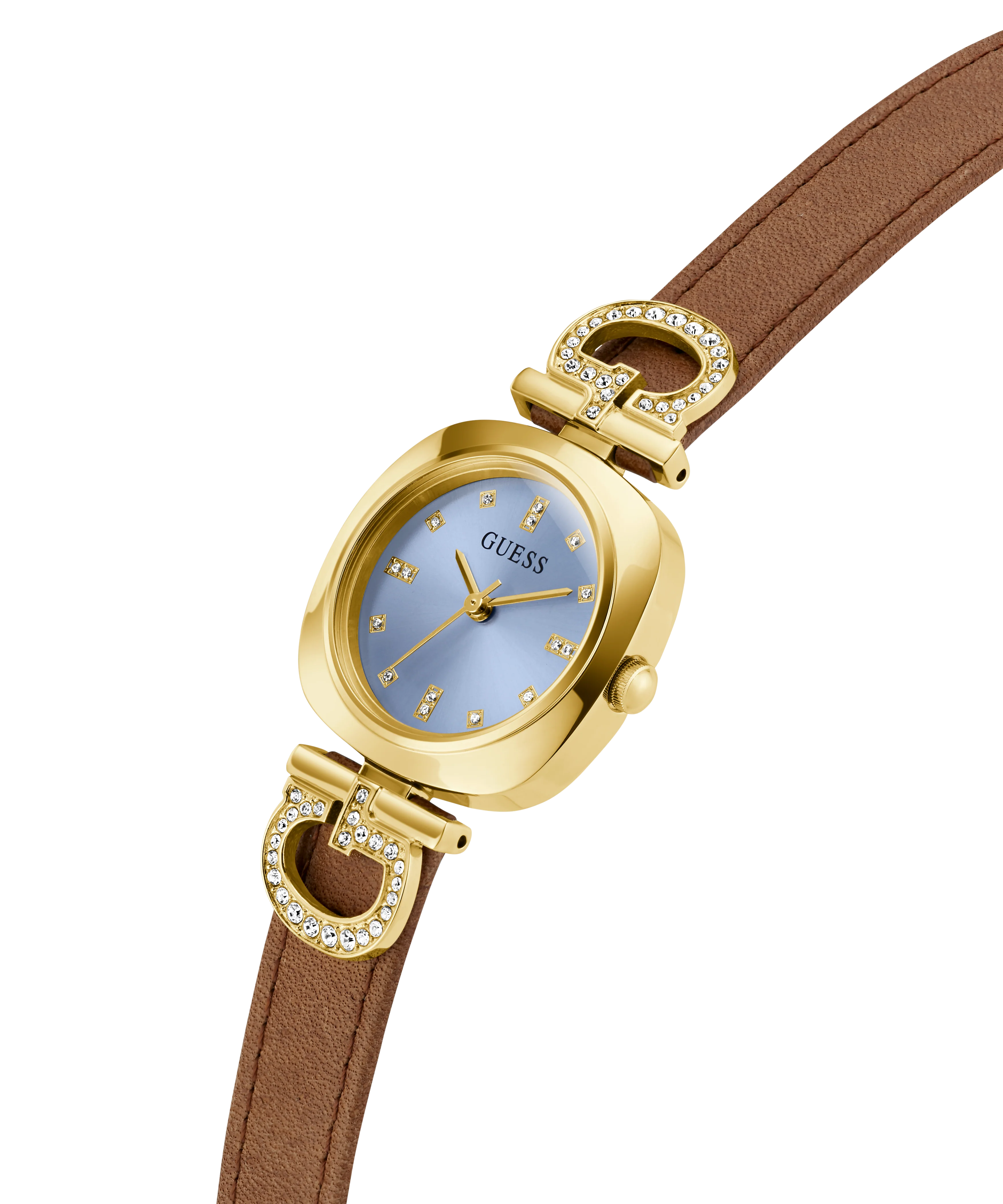 GUESS Ladies Brown Gold Tone Analog Watch - Image 3