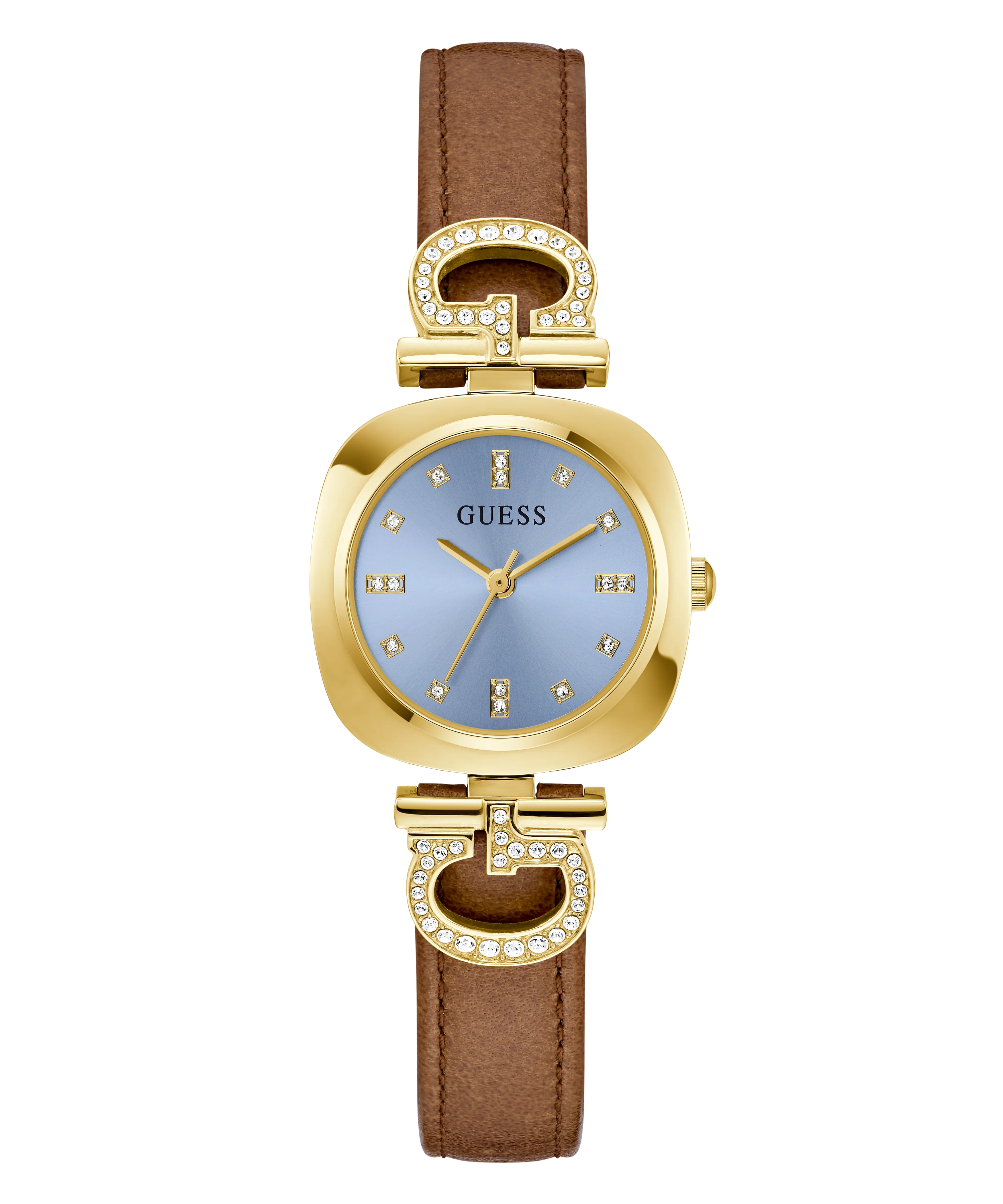 GUESS Ladies Brown Gold Tone Analog Watch - Image 6