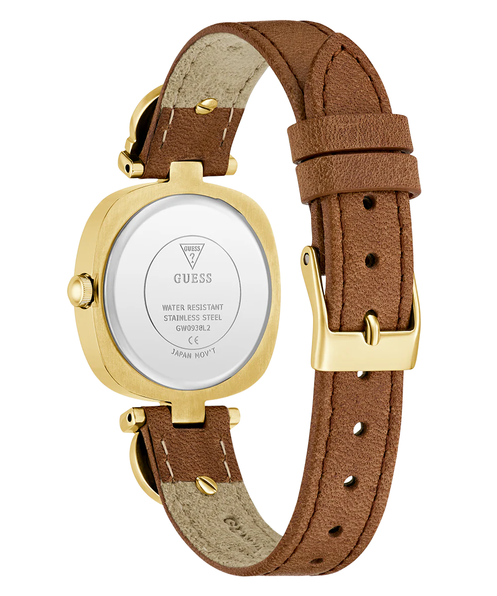 GUESS Ladies Brown Gold Tone Analog Watch - Image 7
