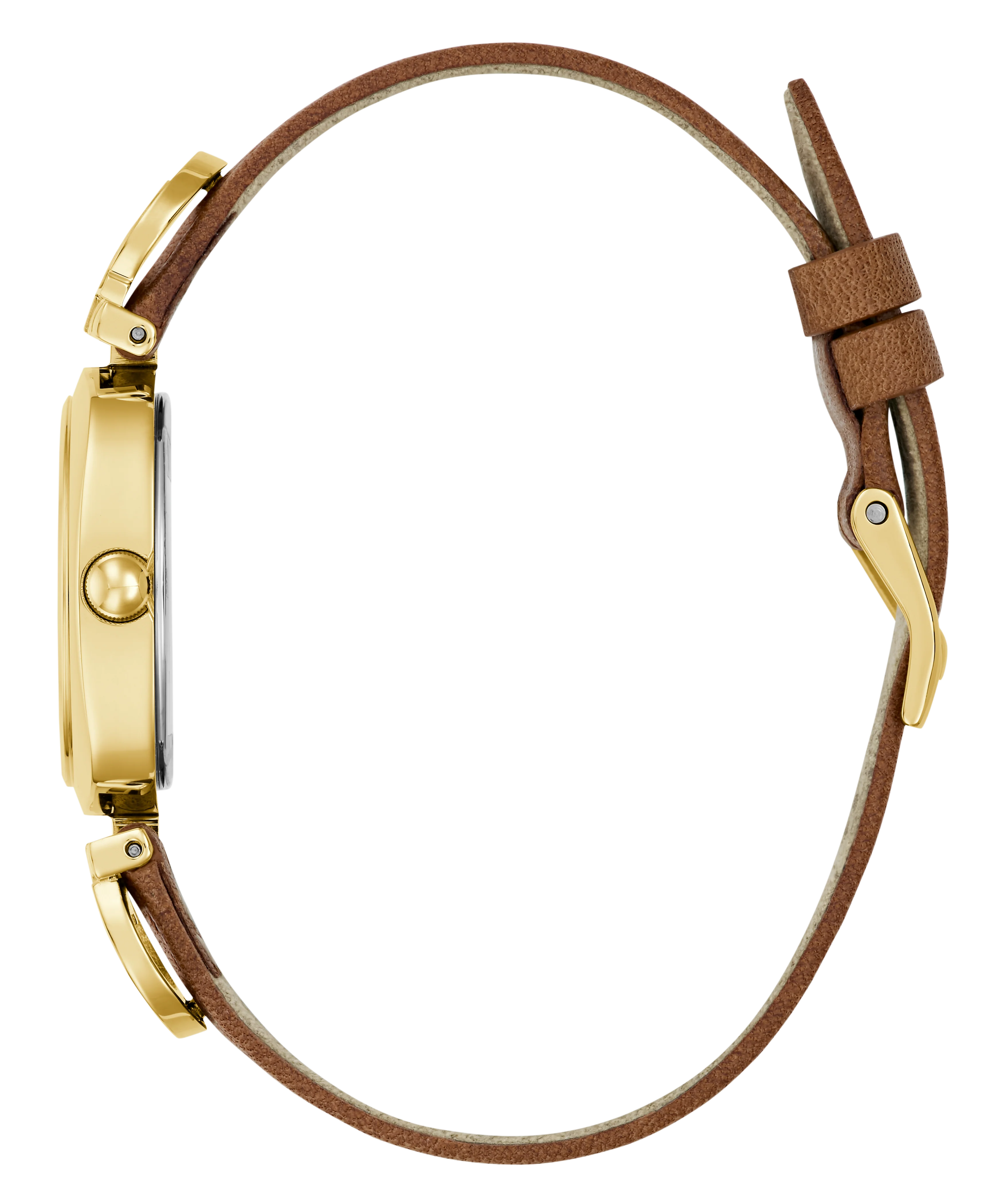 GUESS Ladies Brown Gold Tone Analog Watch - Image 8