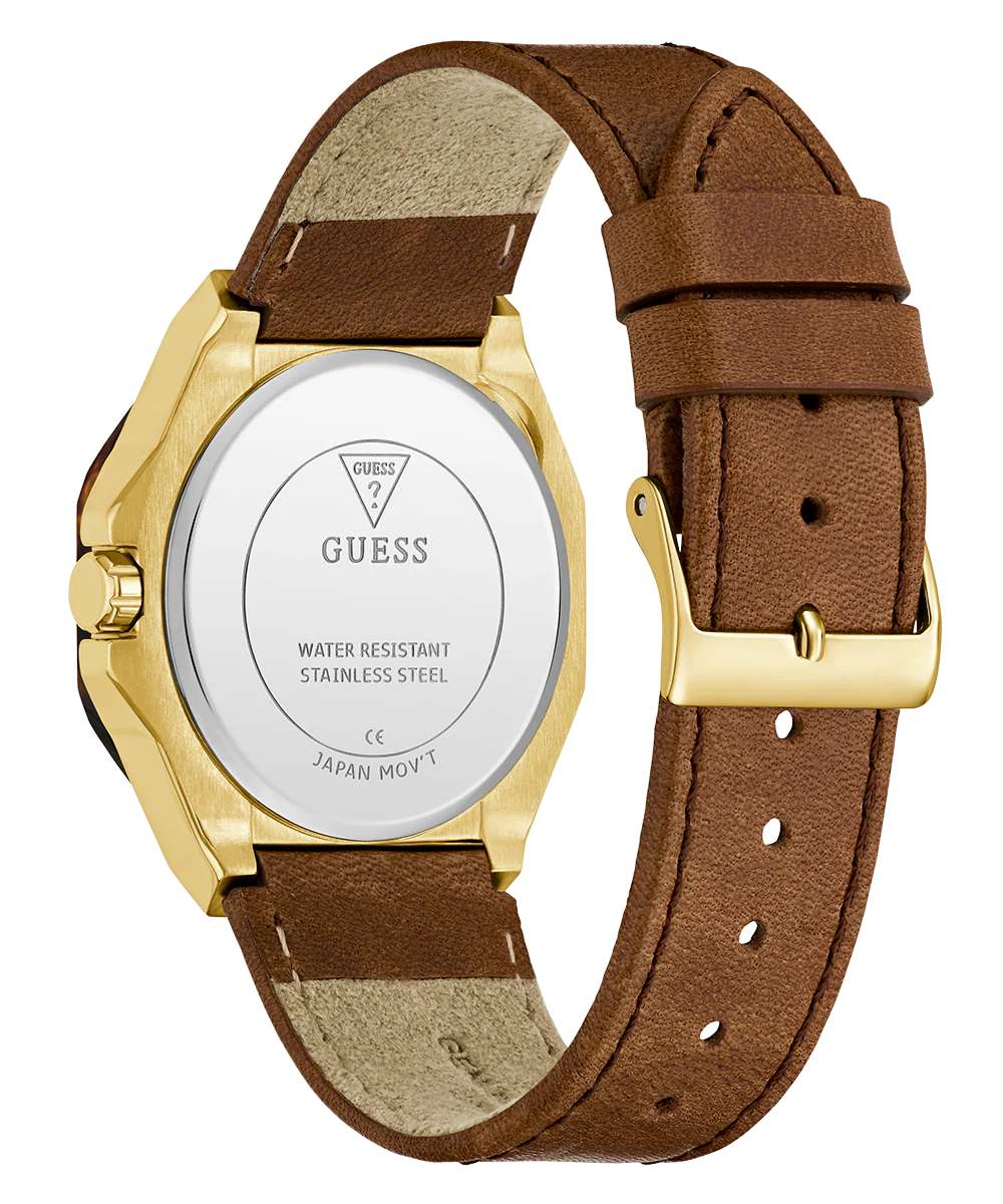 GUESS Ladies Brown Gold Tone Multi-function Watch - Image 4