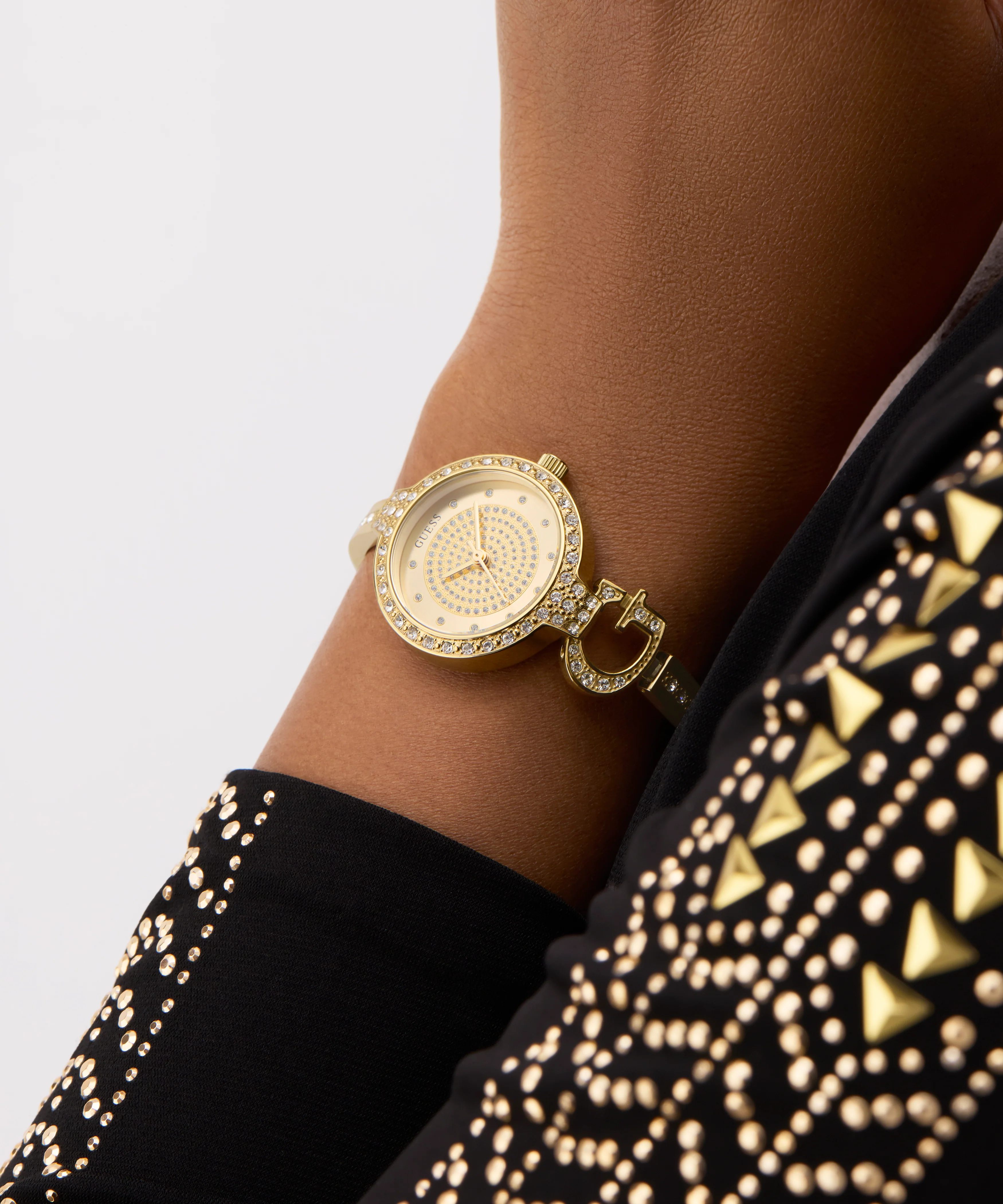 GUESS Ladies Giselle Gold Tone Analog Watch - Image 3