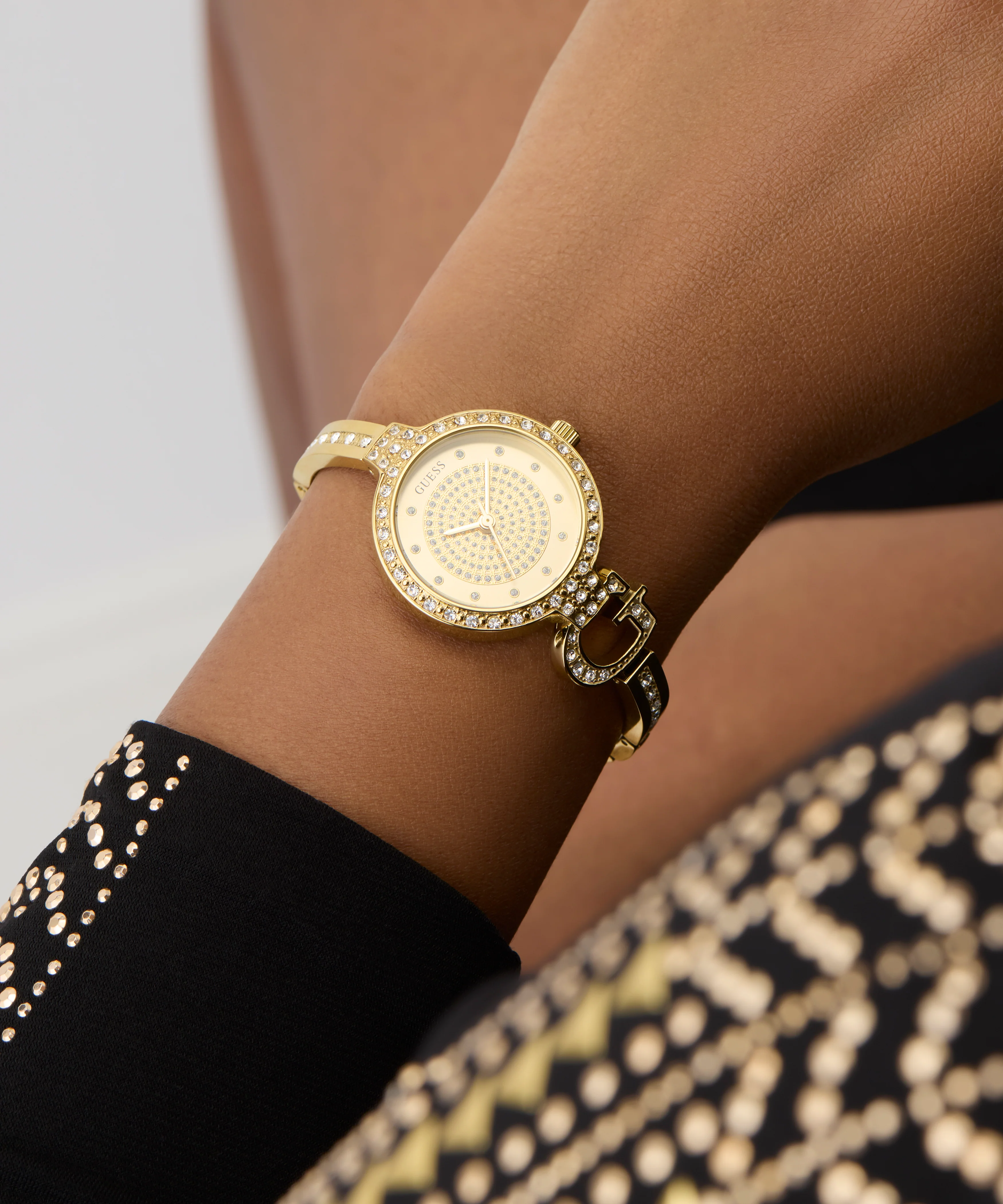 GUESS Ladies Giselle Gold Tone Analog Watch - Image 5