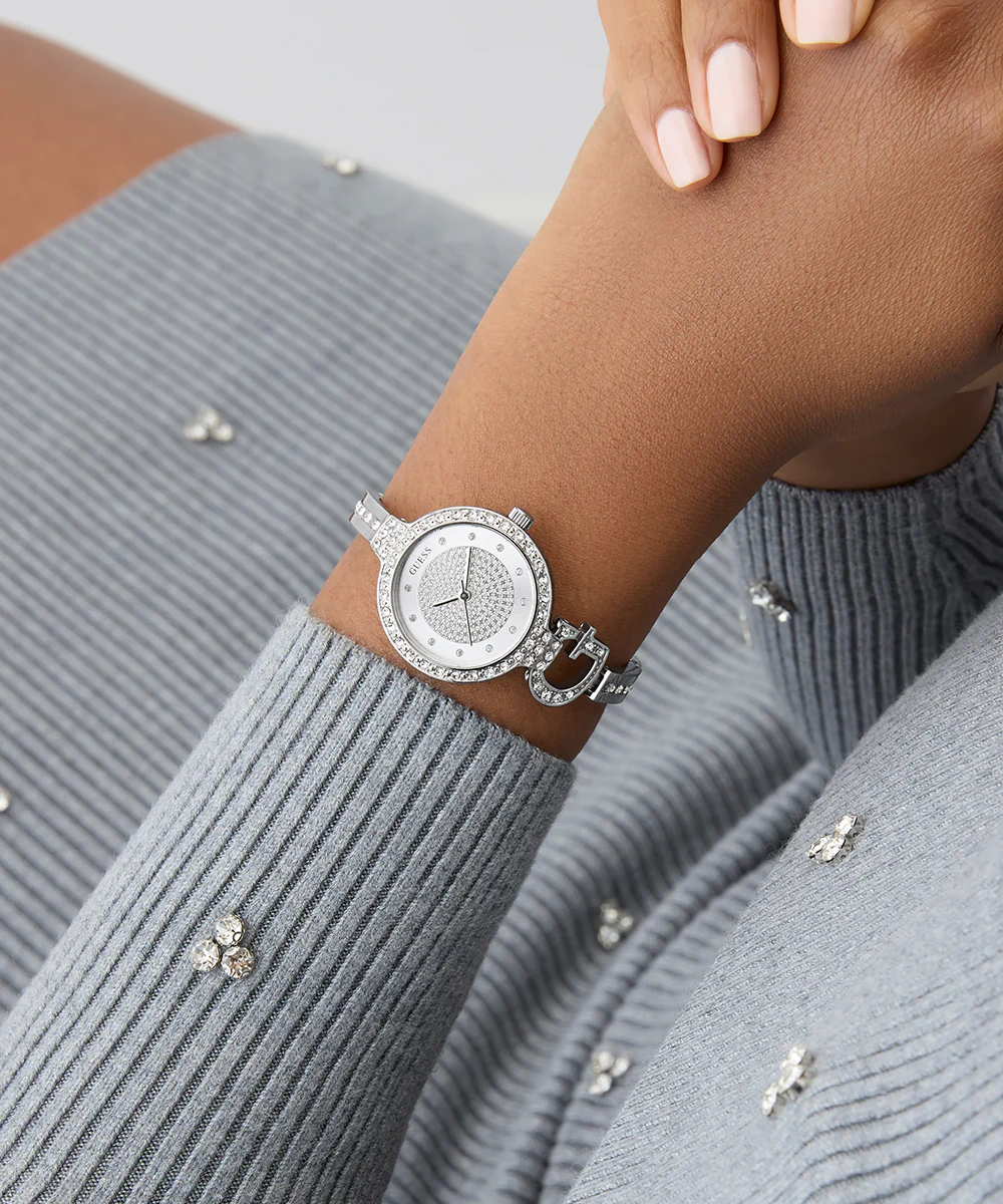 GUESS Ladies Giselle Silver Tone Analog Watch - Image 5