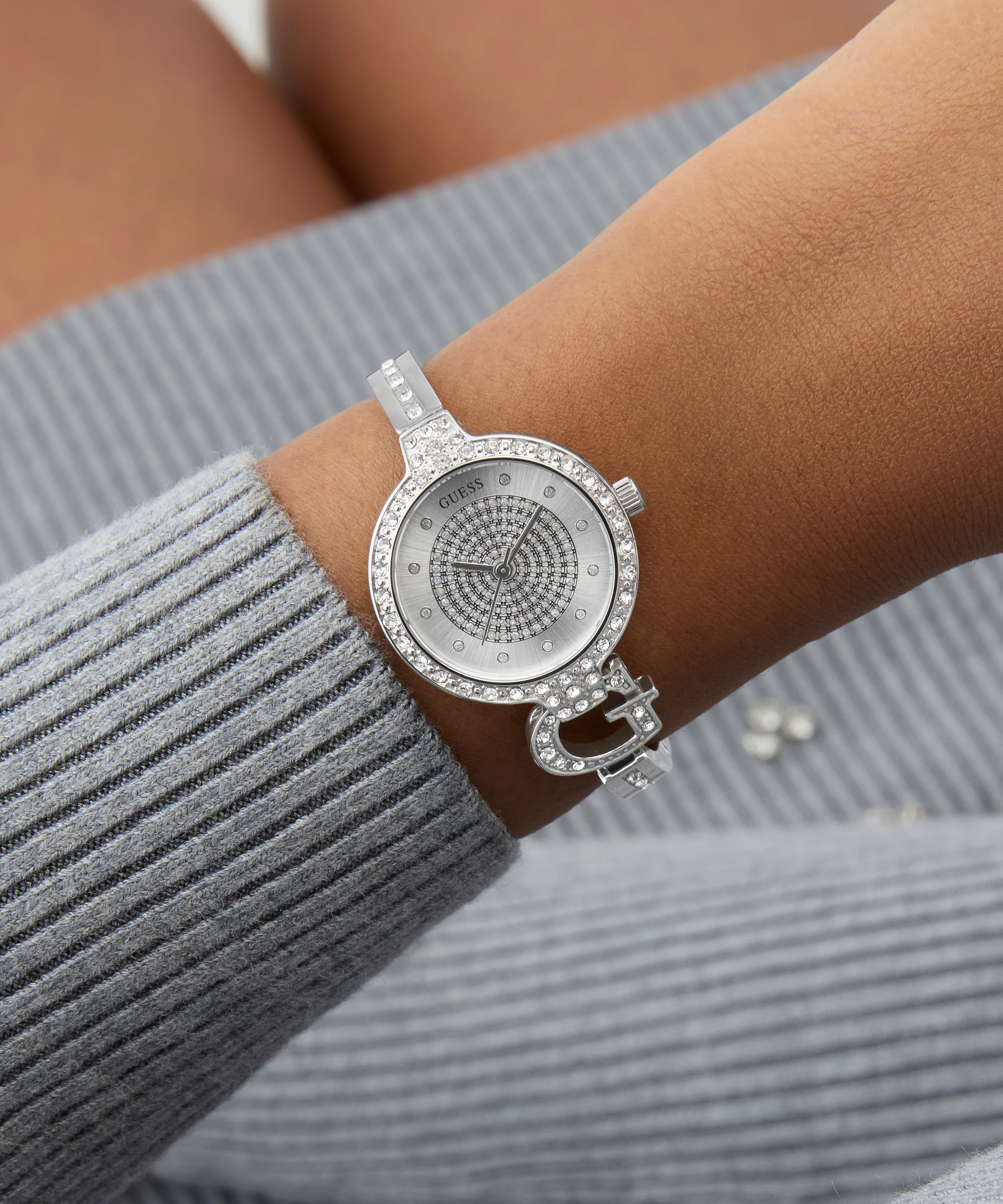 GUESS Ladies Giselle Silver Tone Analog Watch - Image 6