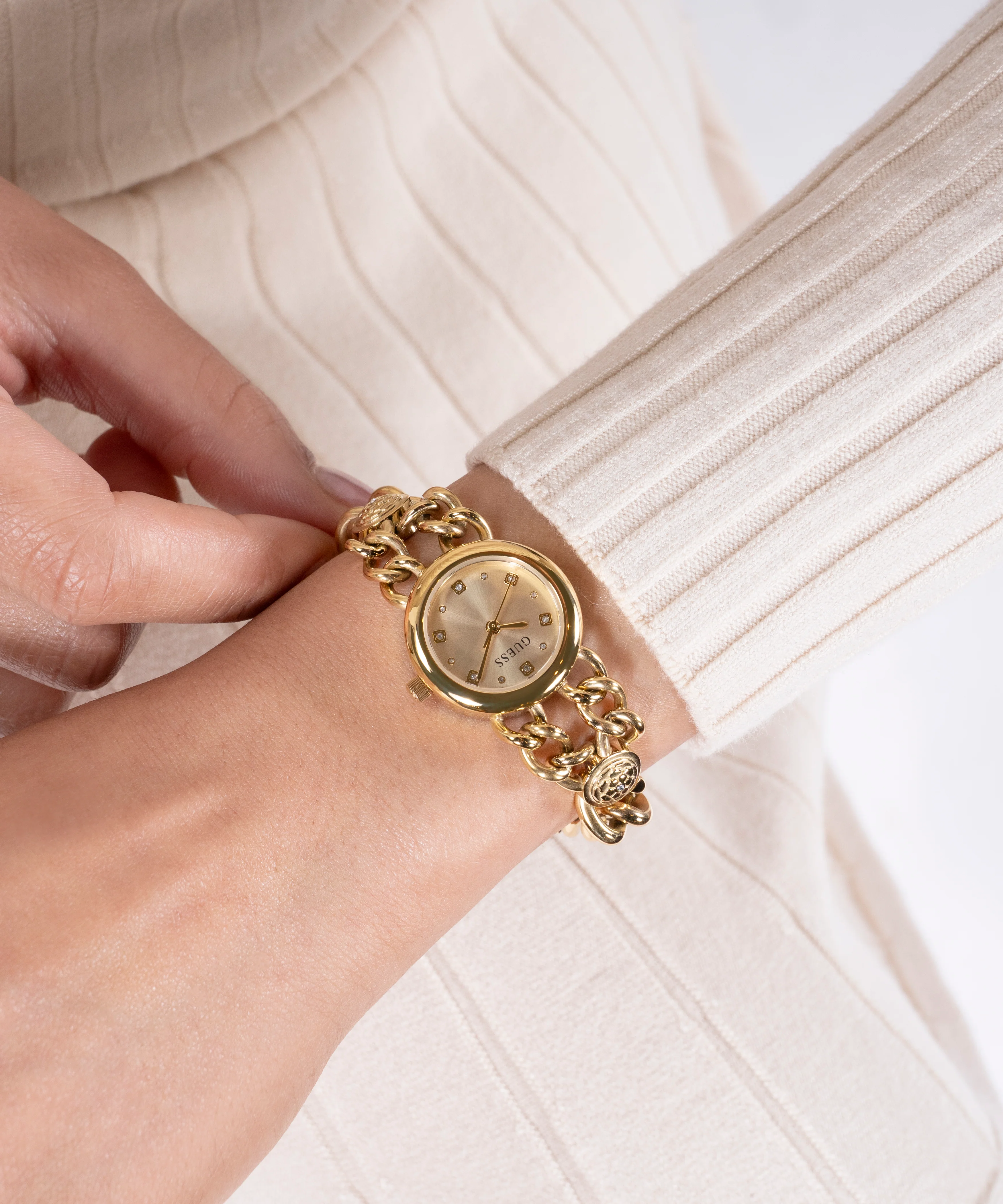 GUESS Ladies Gold Tone Analog Watch - Image 5