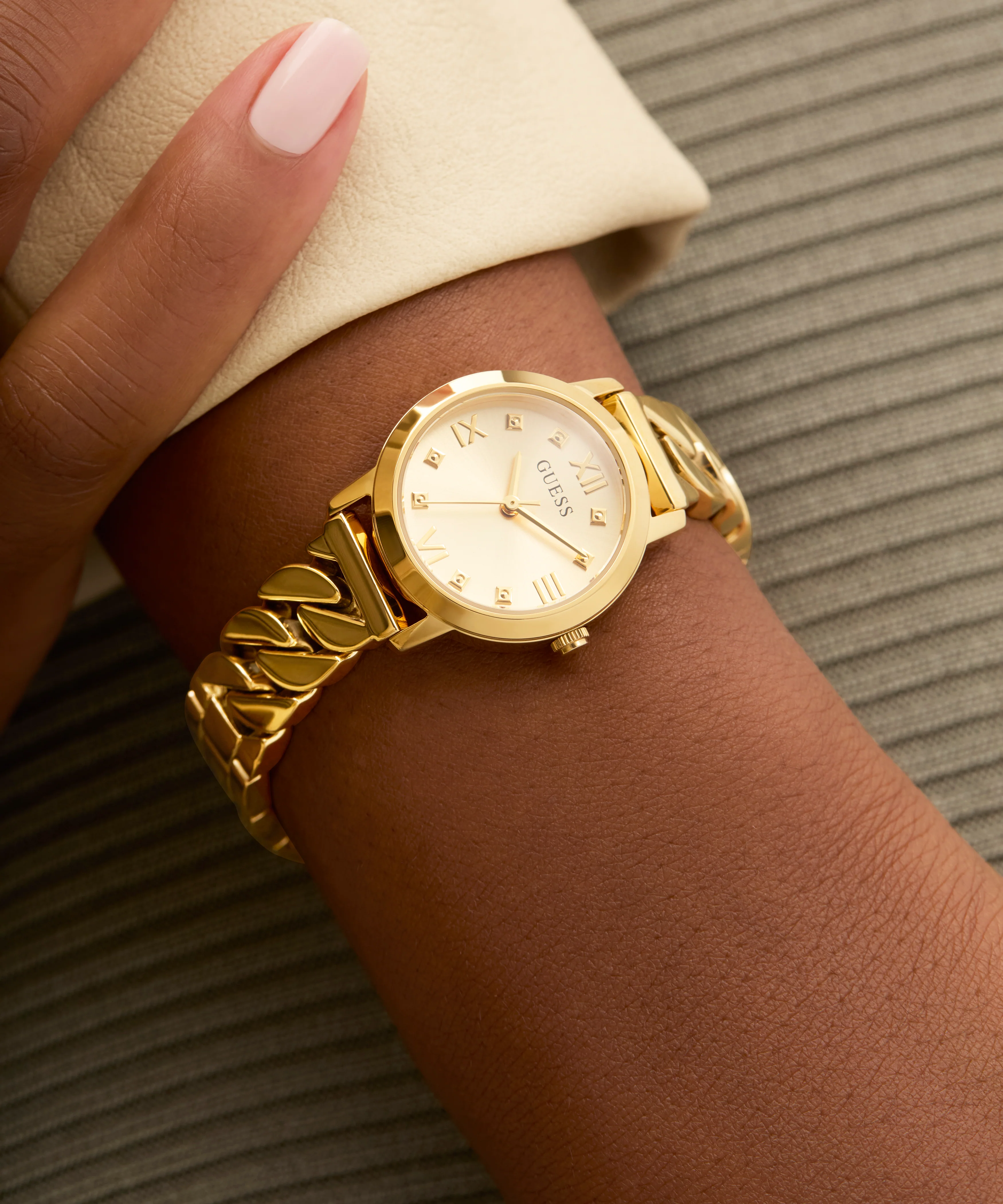 GUESS Ladies Gold Tone Analog Watch - Image 6