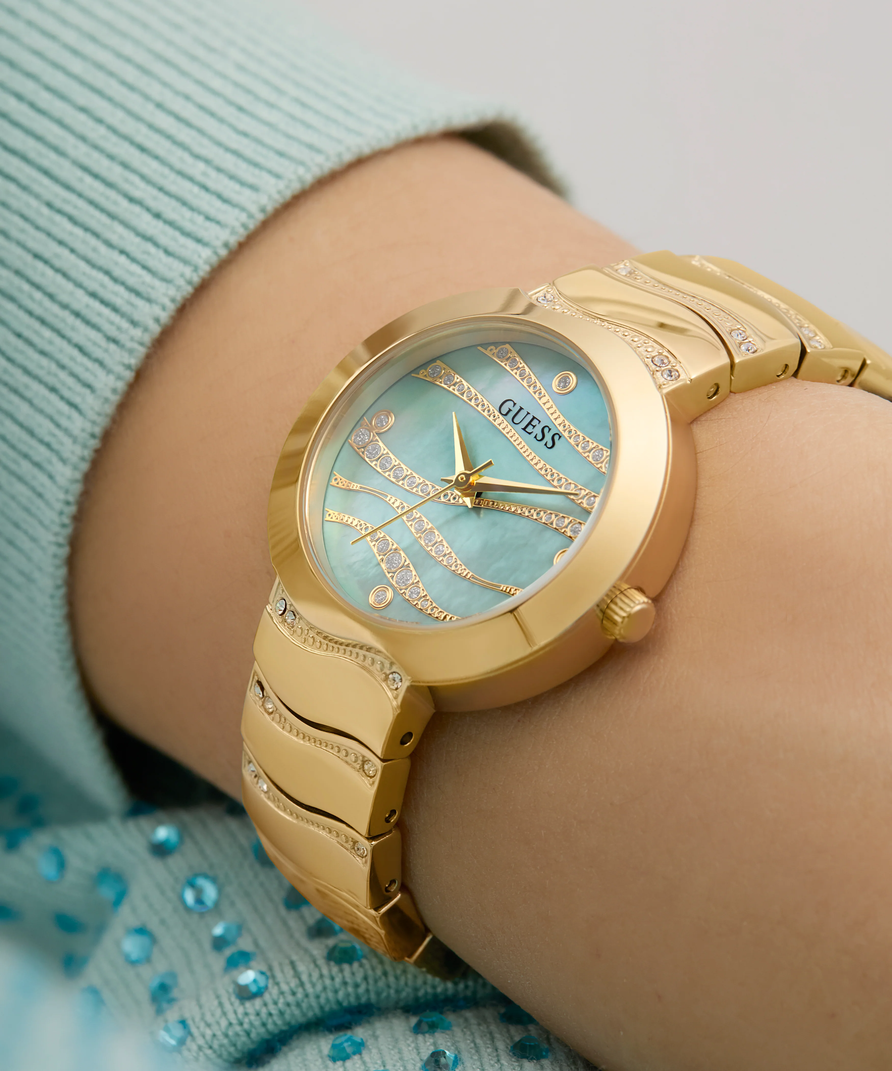 GUESS Ladies Gold Tone Analog Watch - Image 5