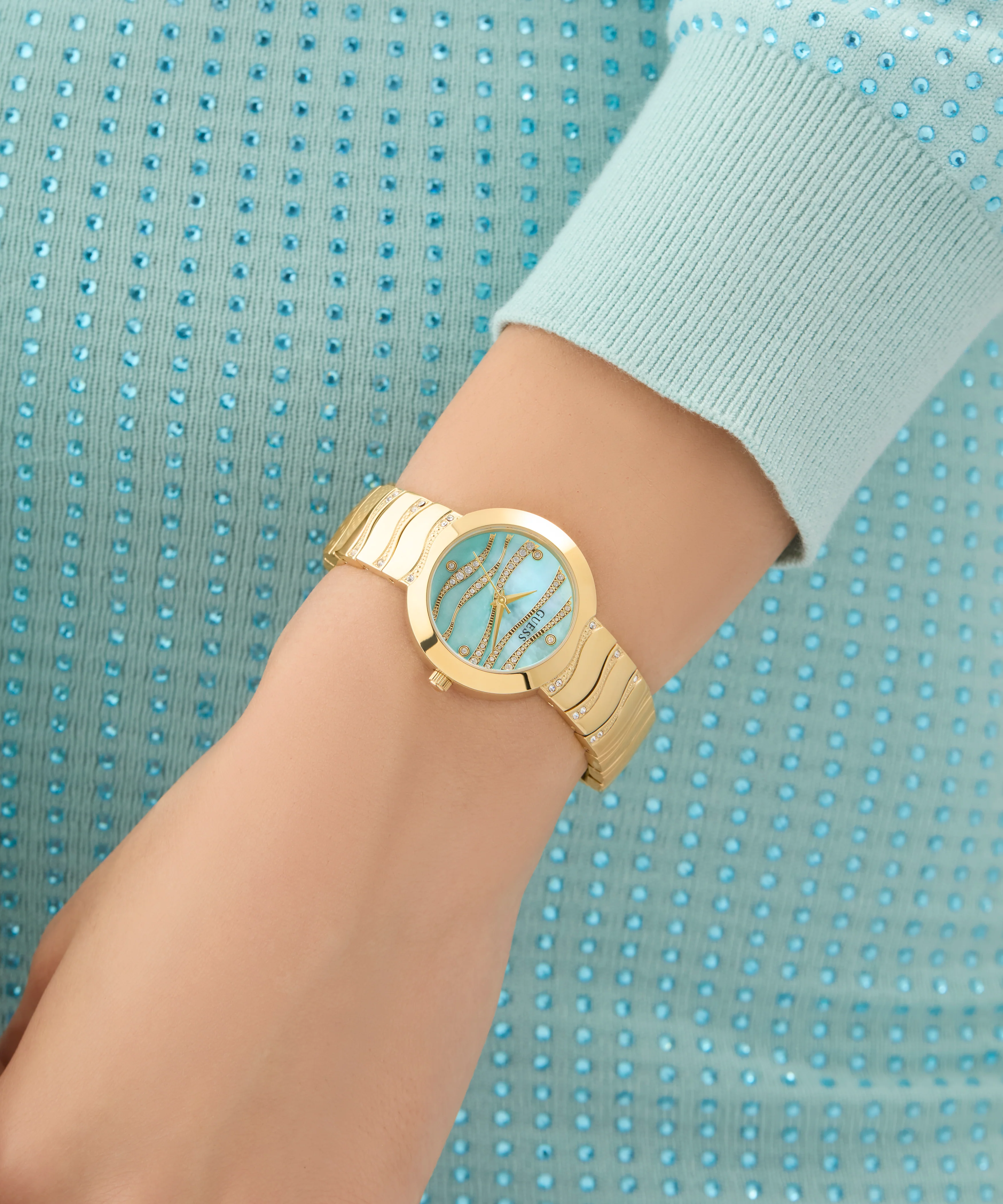 GUESS Ladies Gold Tone Analog Watch - Image 6