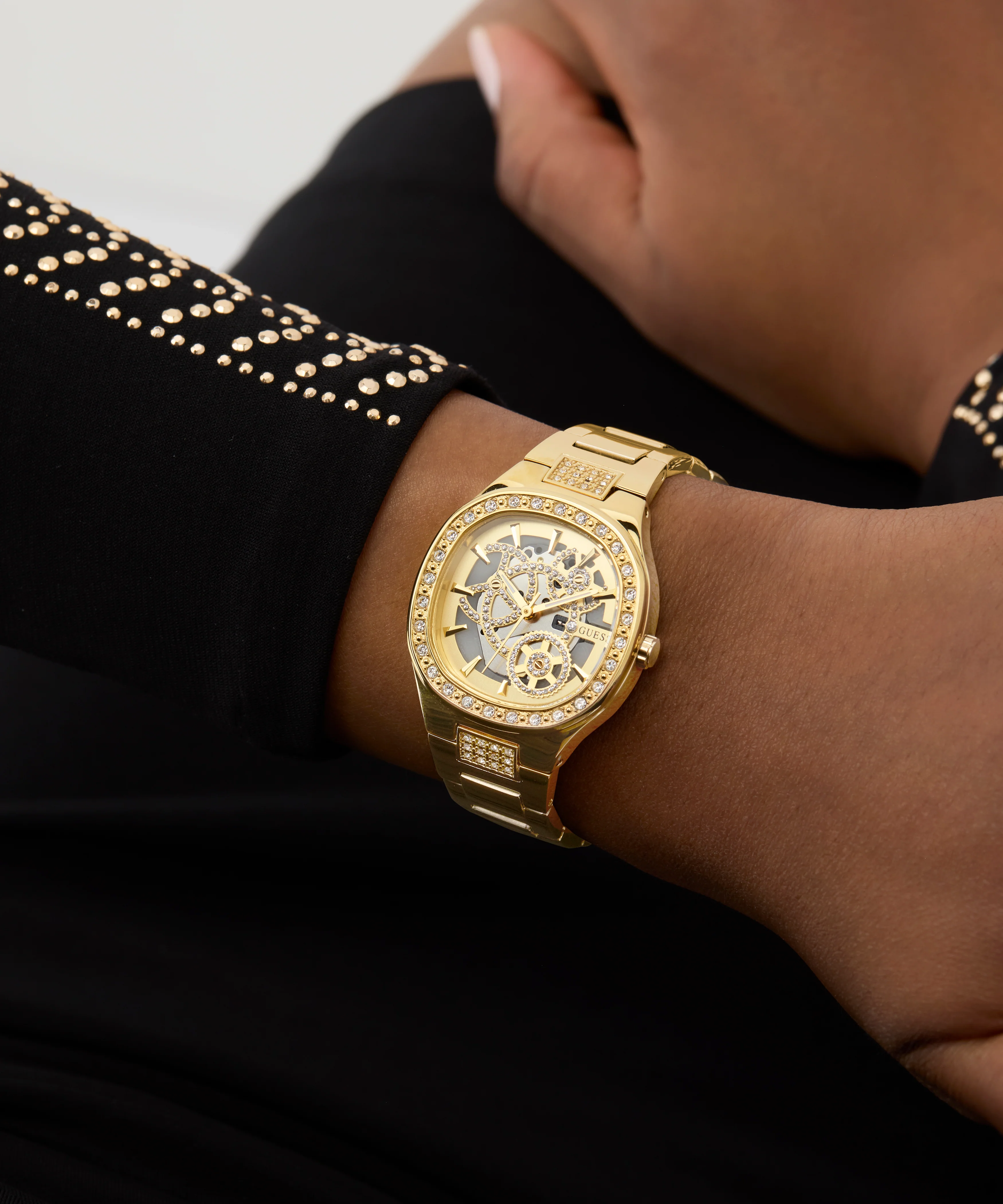 GUESS Ladies Gold Tone Analog Watch - Image 5