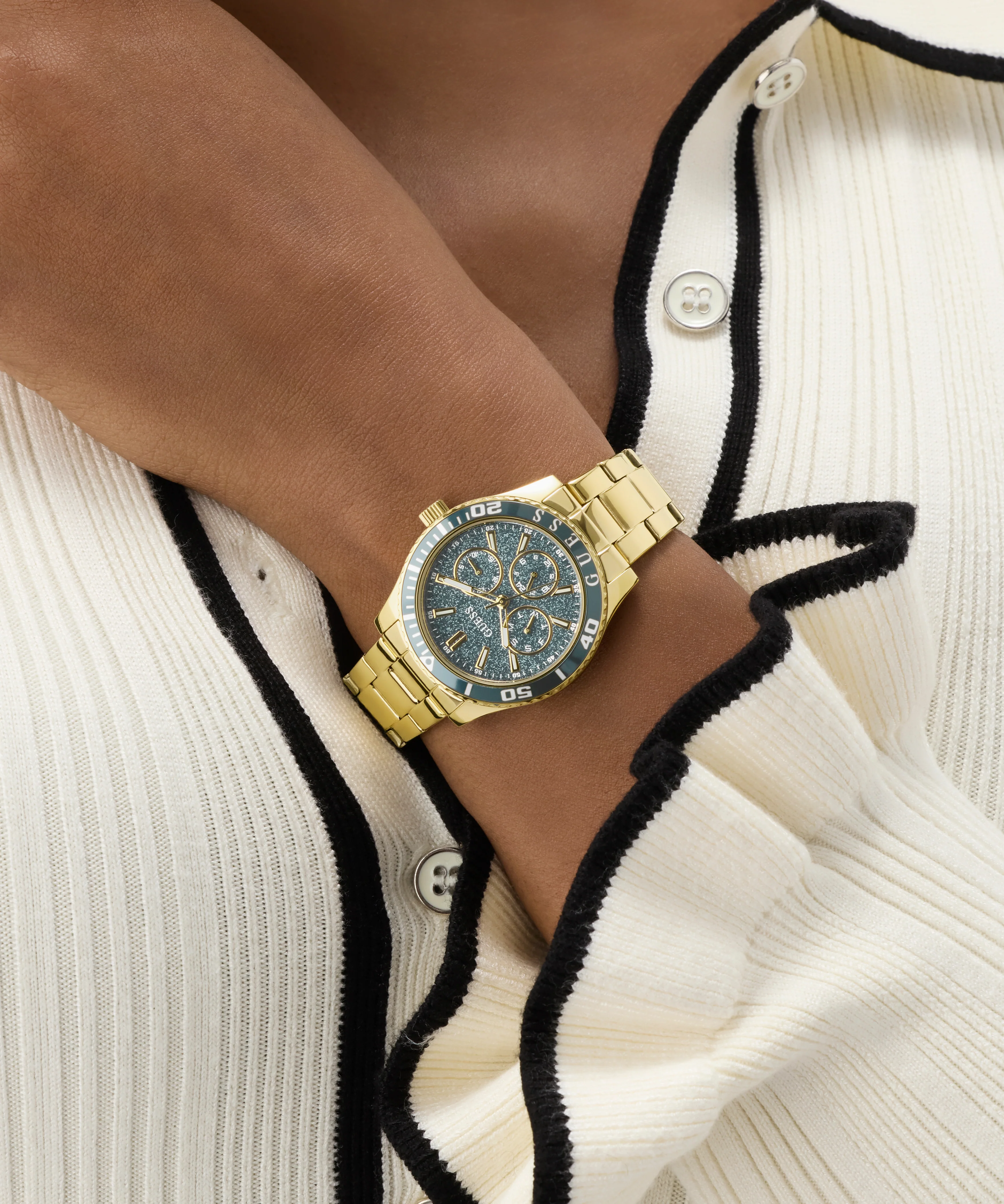 GUESS Ladies Gold Tone Analog Watch - Image 5