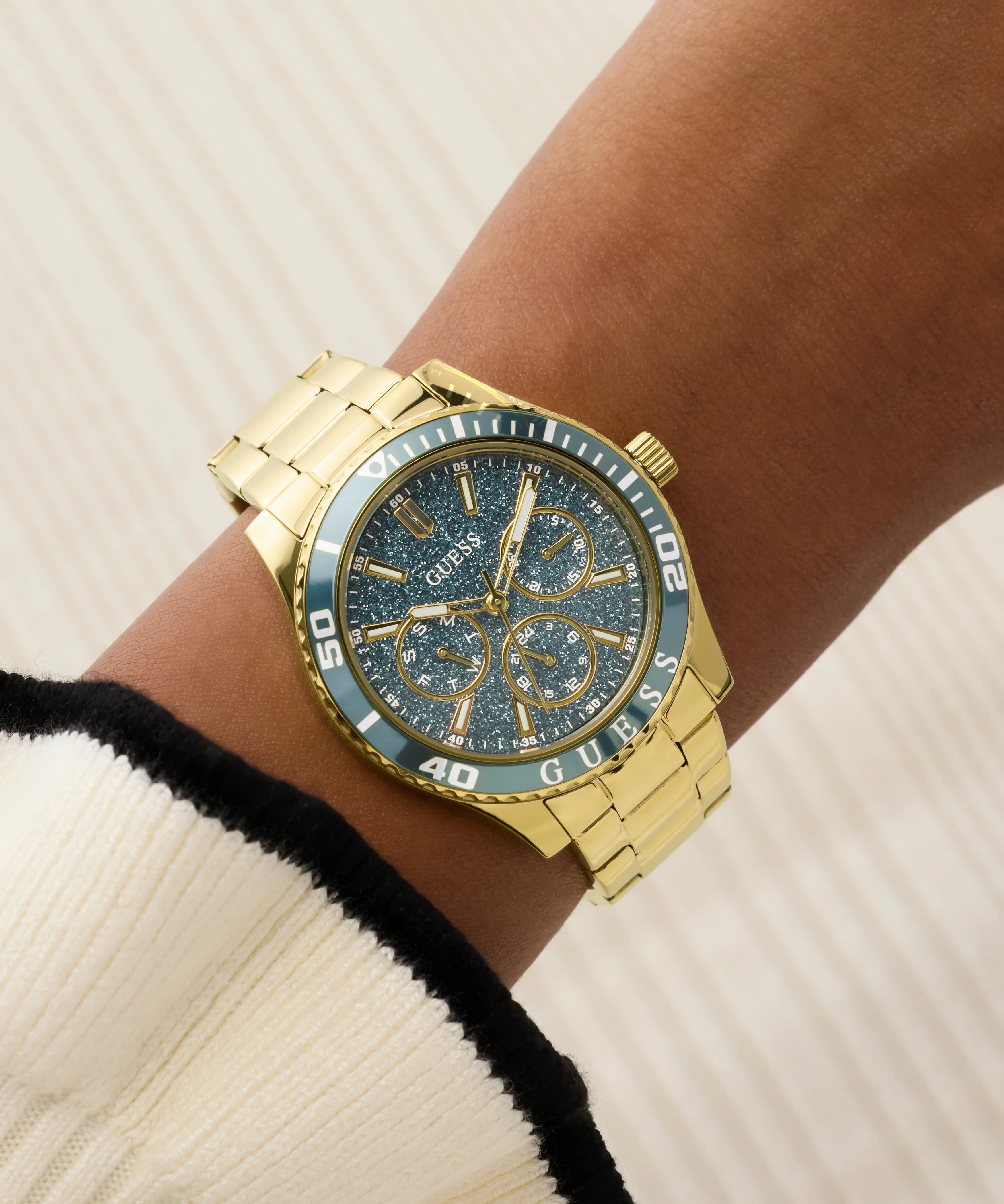 GUESS Ladies Gold Tone Analog Watch - Image 6