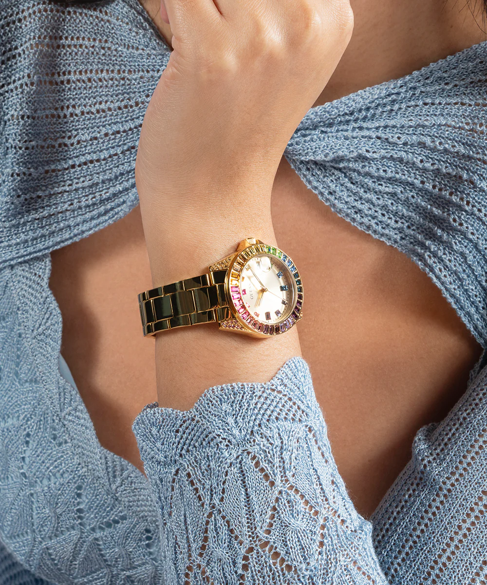 GUESS Ladies Gold Tone Date Watch - Image 3