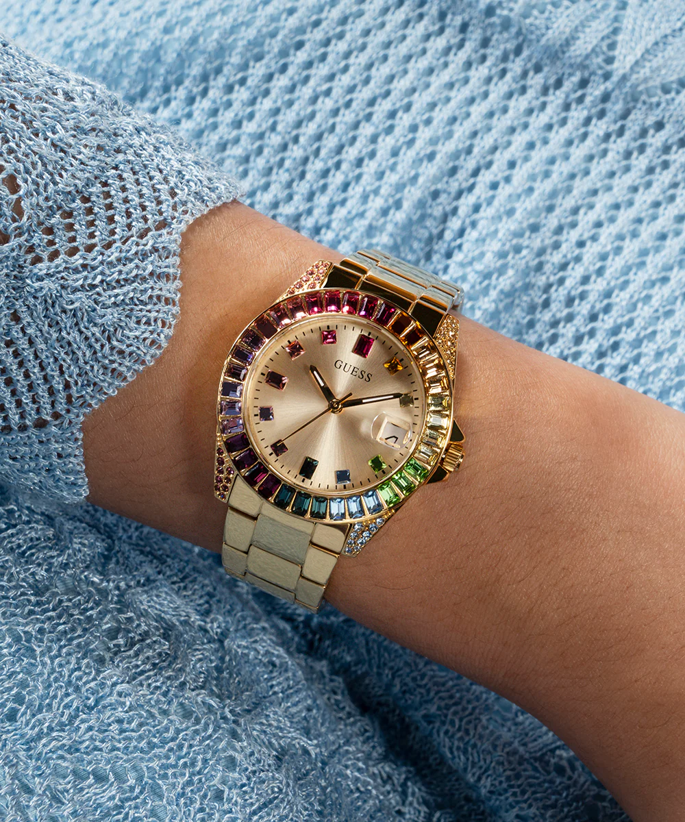 GUESS Ladies Gold Tone Date Watch - Image 4