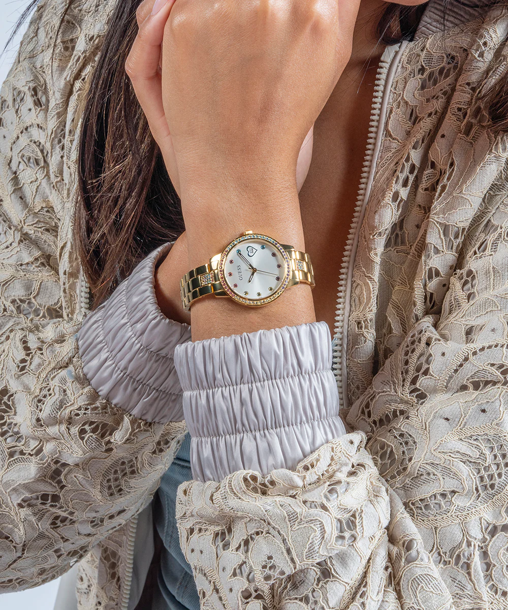 GUESS Ladies Gold Tone Date Watch - Image 2