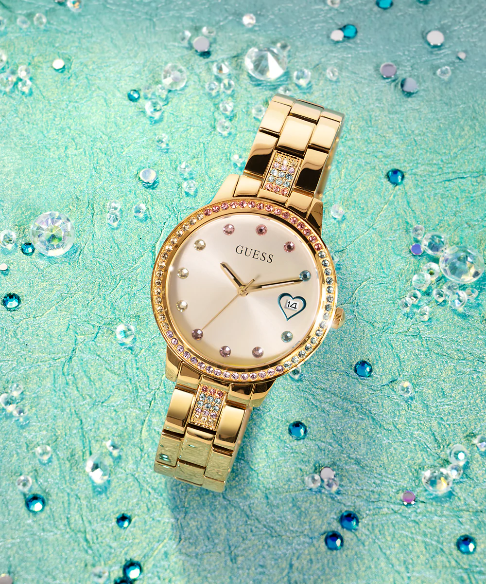 GUESS Ladies Gold Tone Date Watch - Image 3