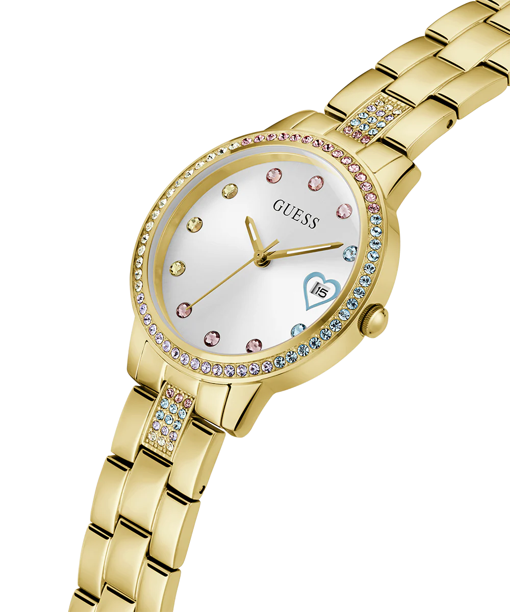 GUESS Ladies Gold Tone Date Watch - Image 4
