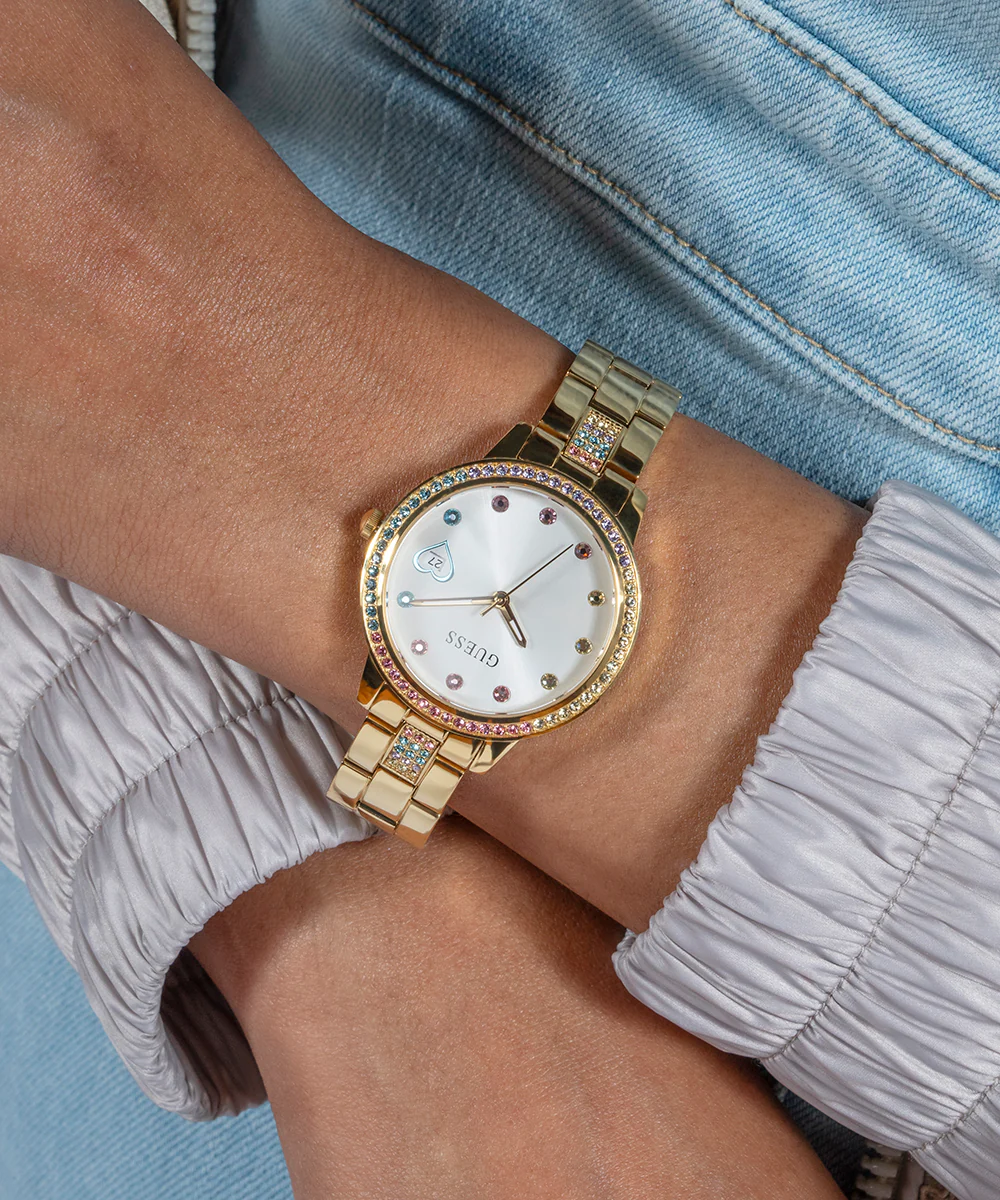 GUESS Ladies Gold Tone Date Watch - Image 5