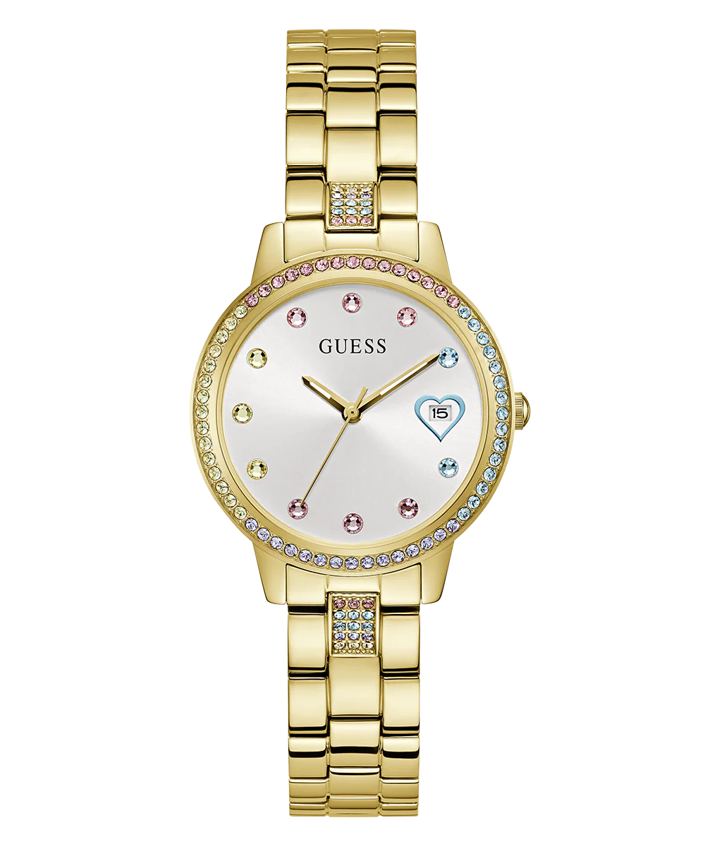 GUESS Ladies Gold Tone Date Watch - Image 6