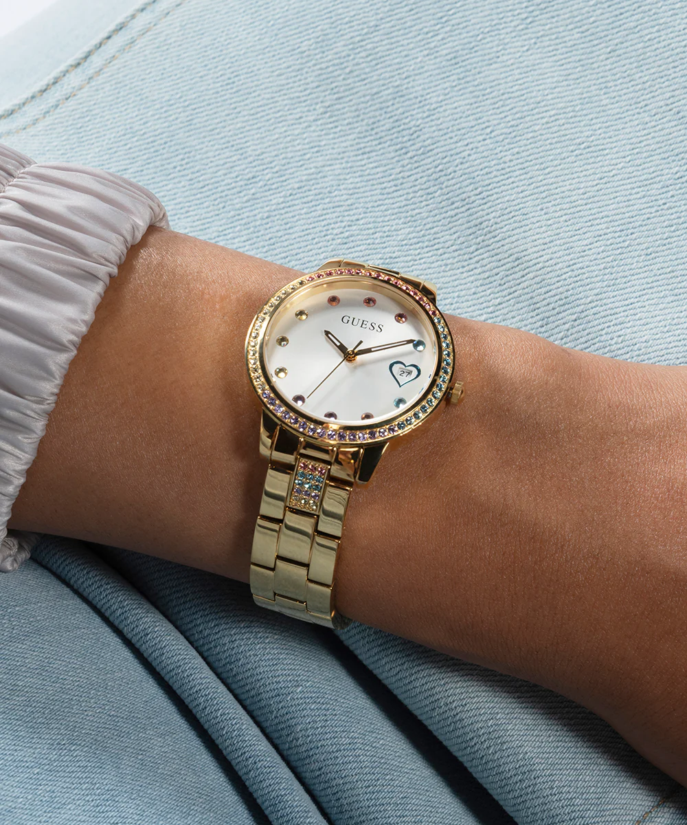 GUESS Ladies Gold Tone Date Watch - Image 7