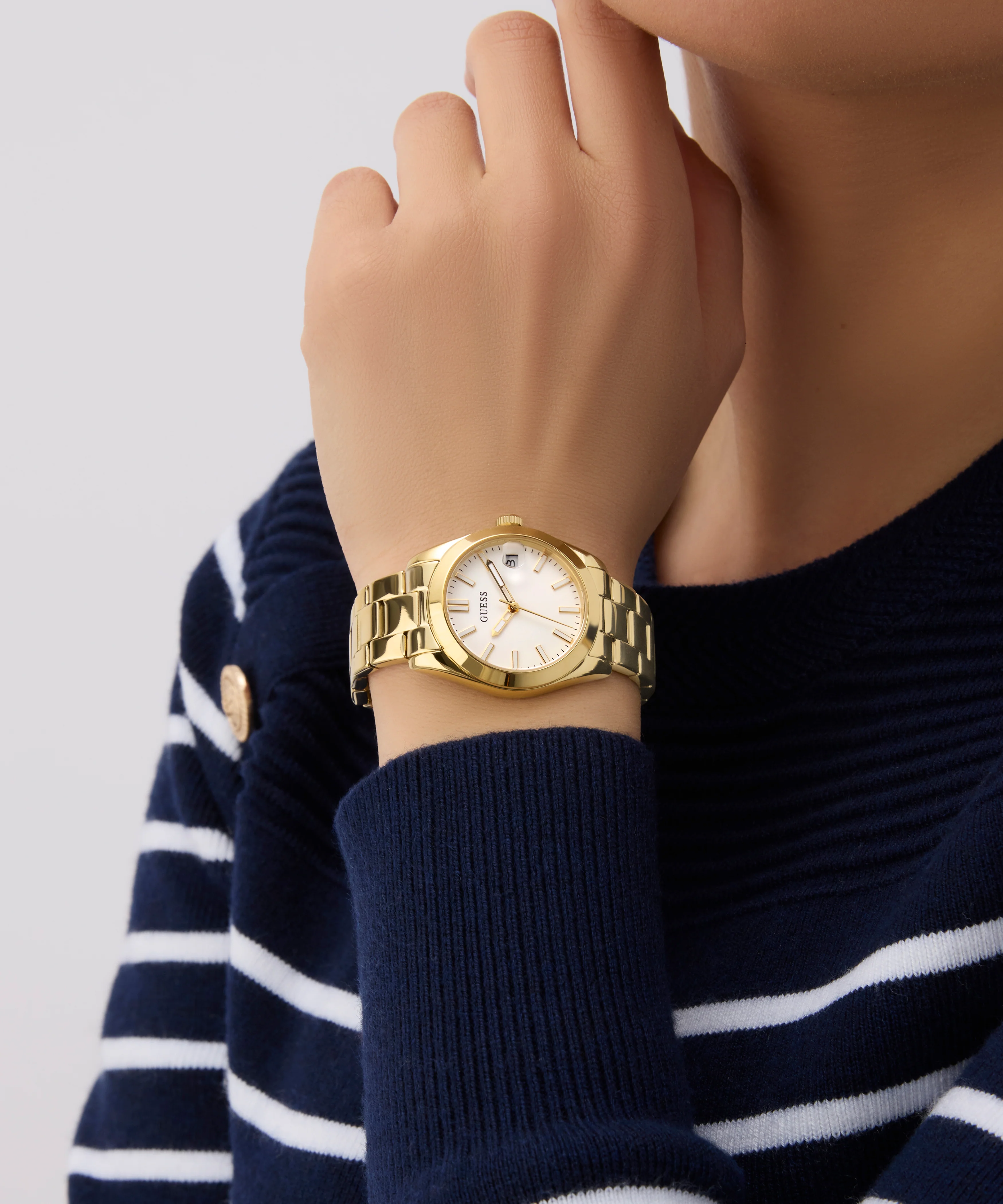 GUESS Ladies Gold Tone Date Watch - Image 6