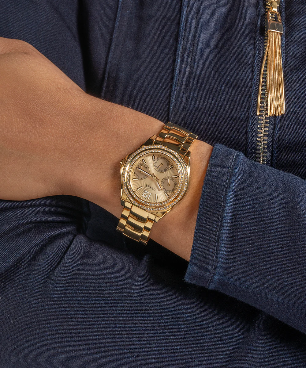 GUESS Ladies Gold Tone Multi-function Watch - Image 7
