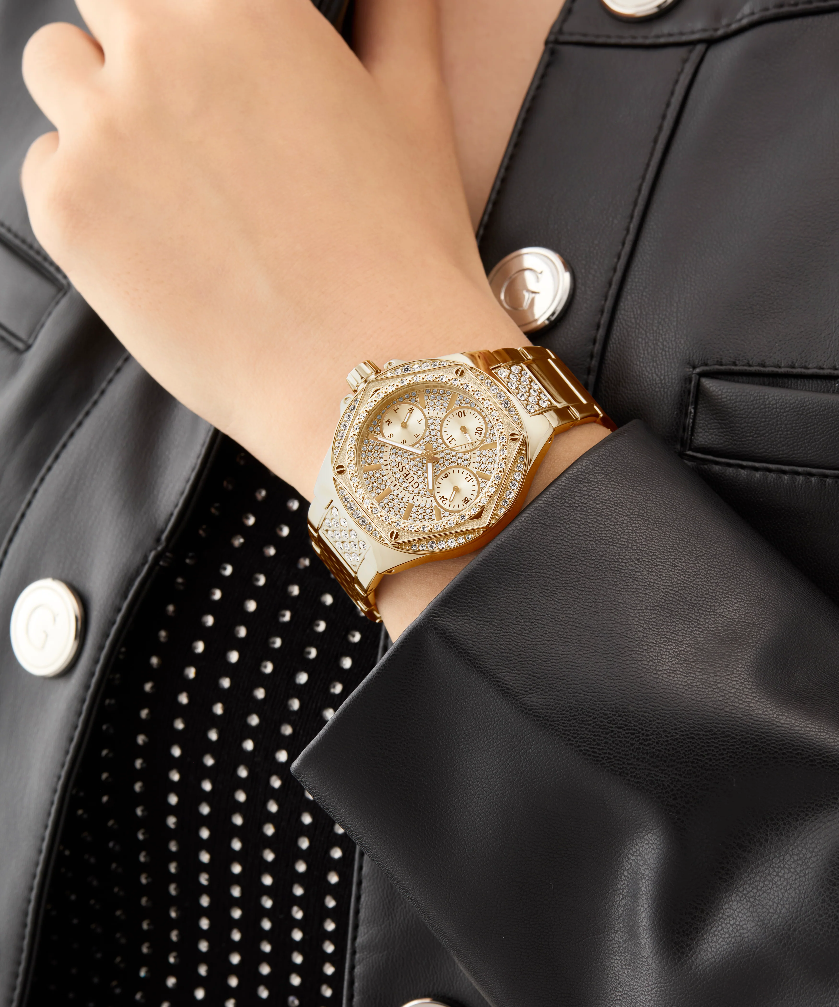 GUESS Ladies Gold Tone Multi-function Watch - Image 2
