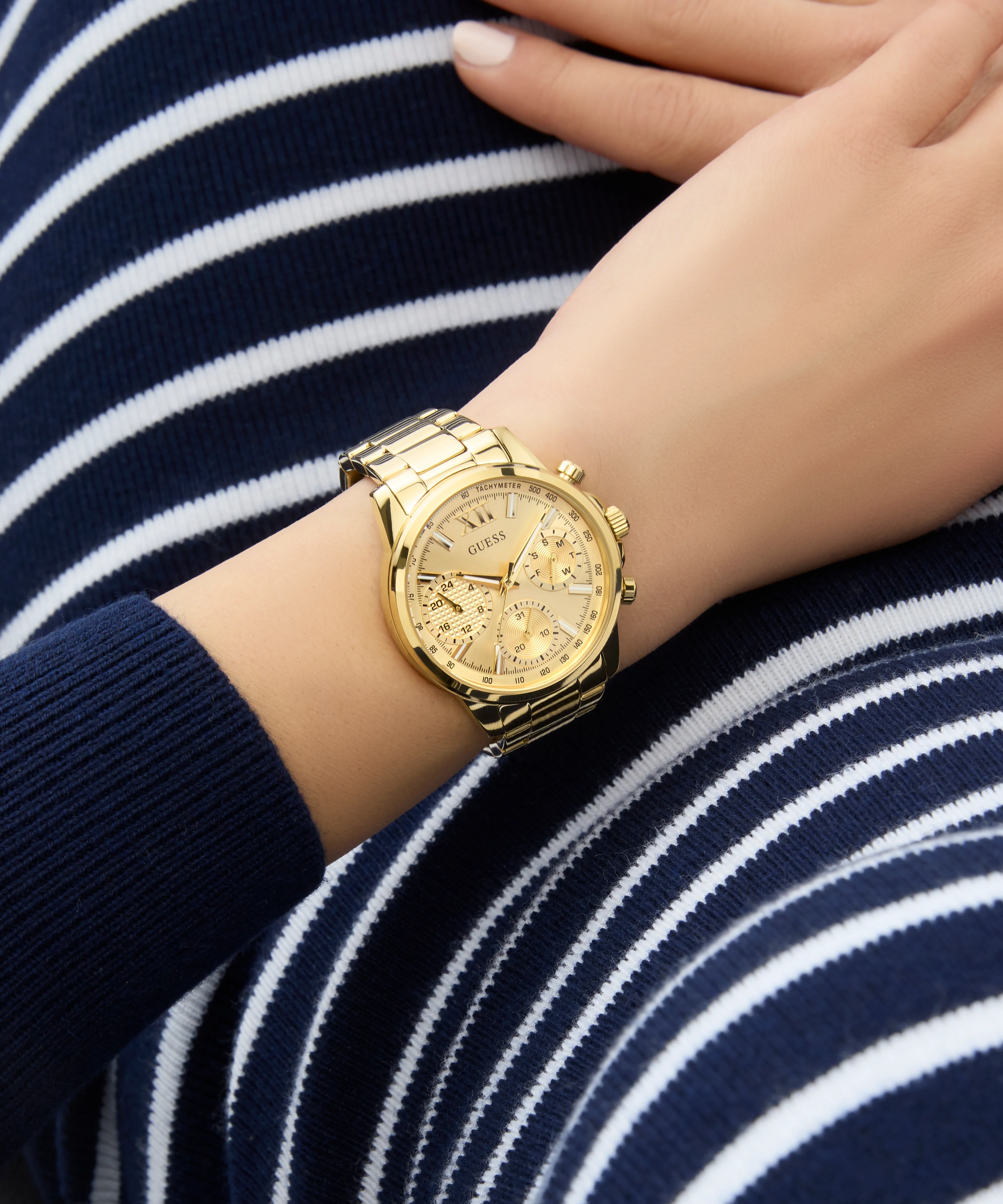 GUESS Ladies Gold Tone Multi-function Watch - Image 4
