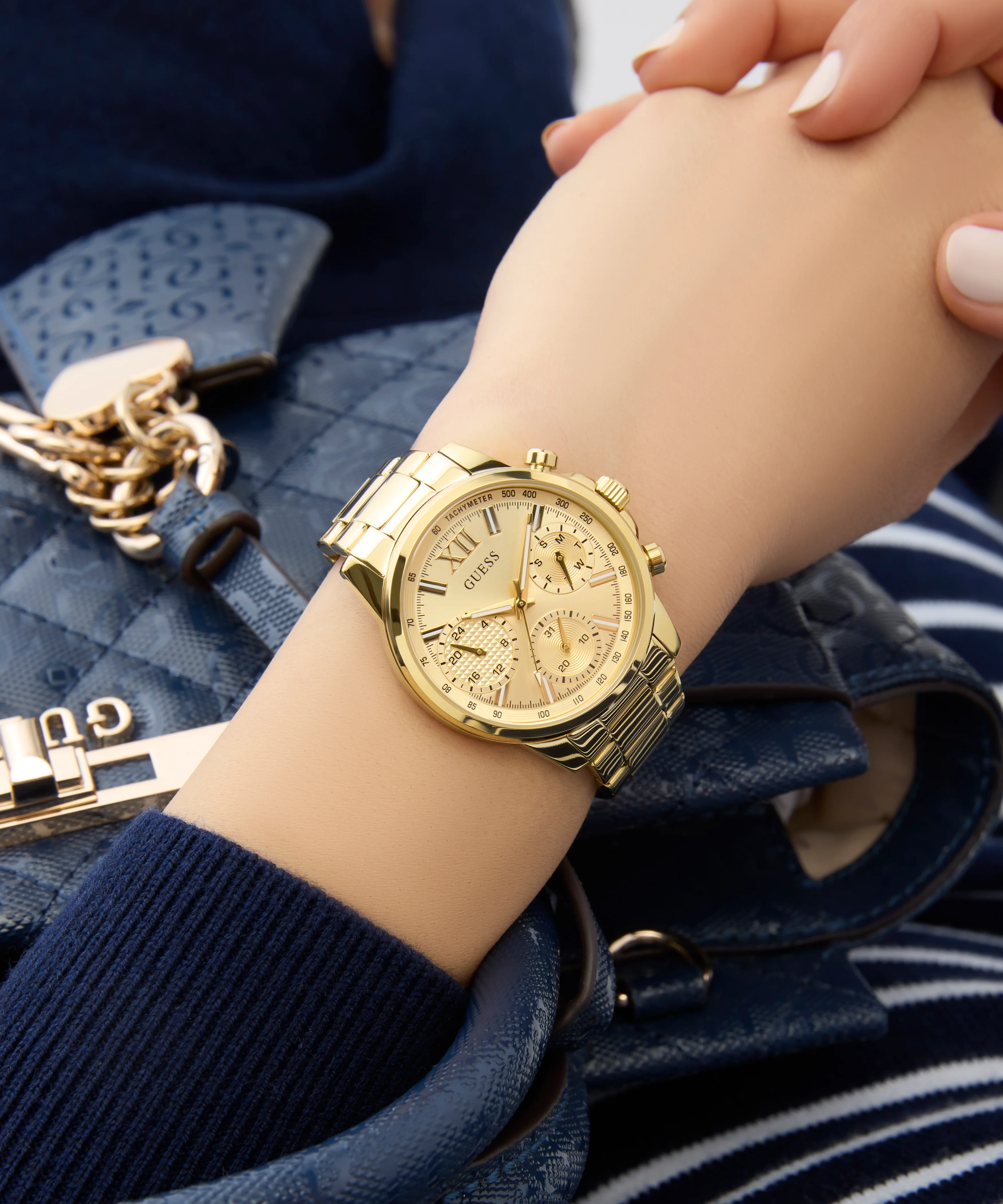 GUESS Ladies Gold Tone Multi-function Watch - Image 5