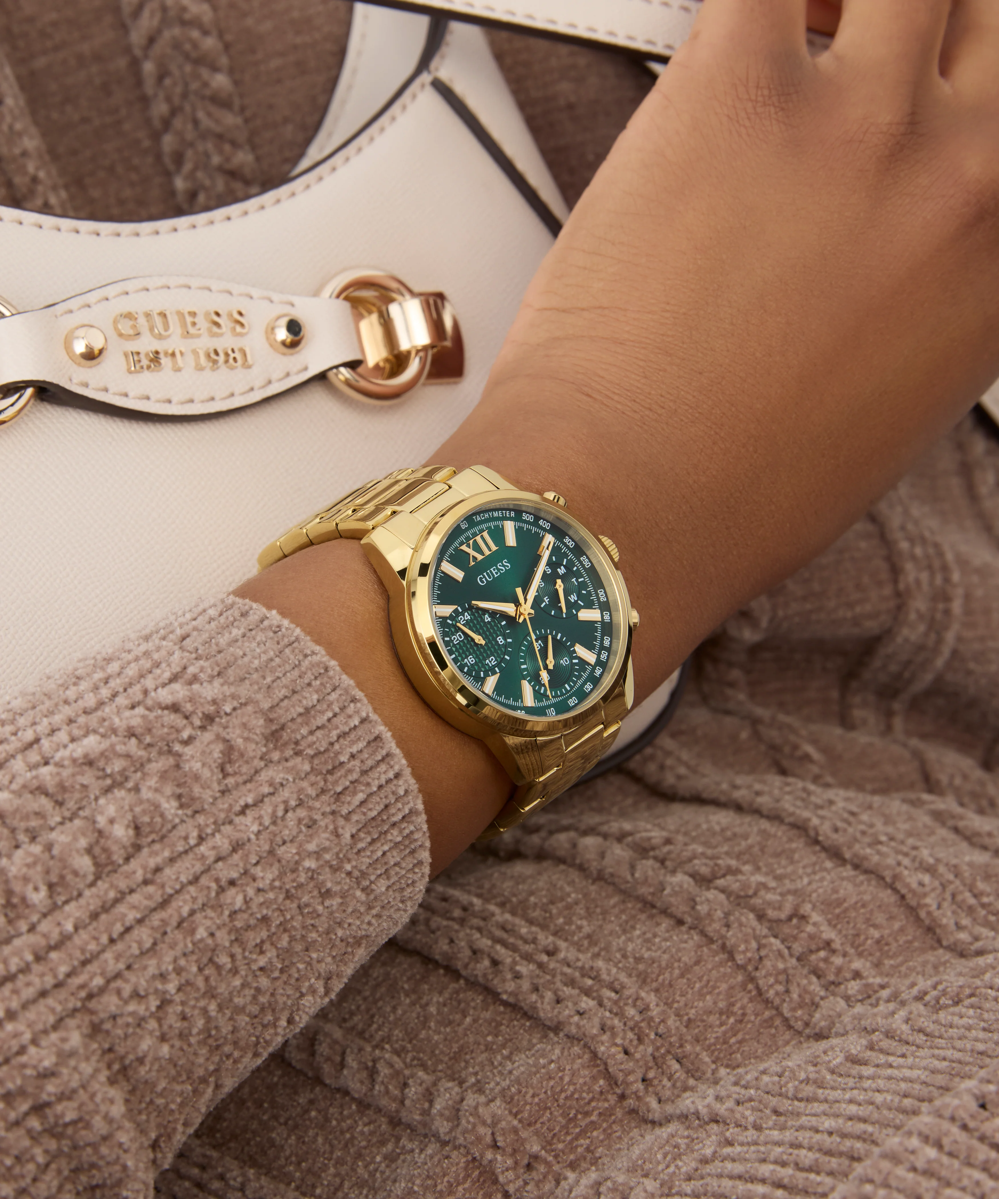 GUESS Ladies Gold Tone Multi-function Watch - Image 6