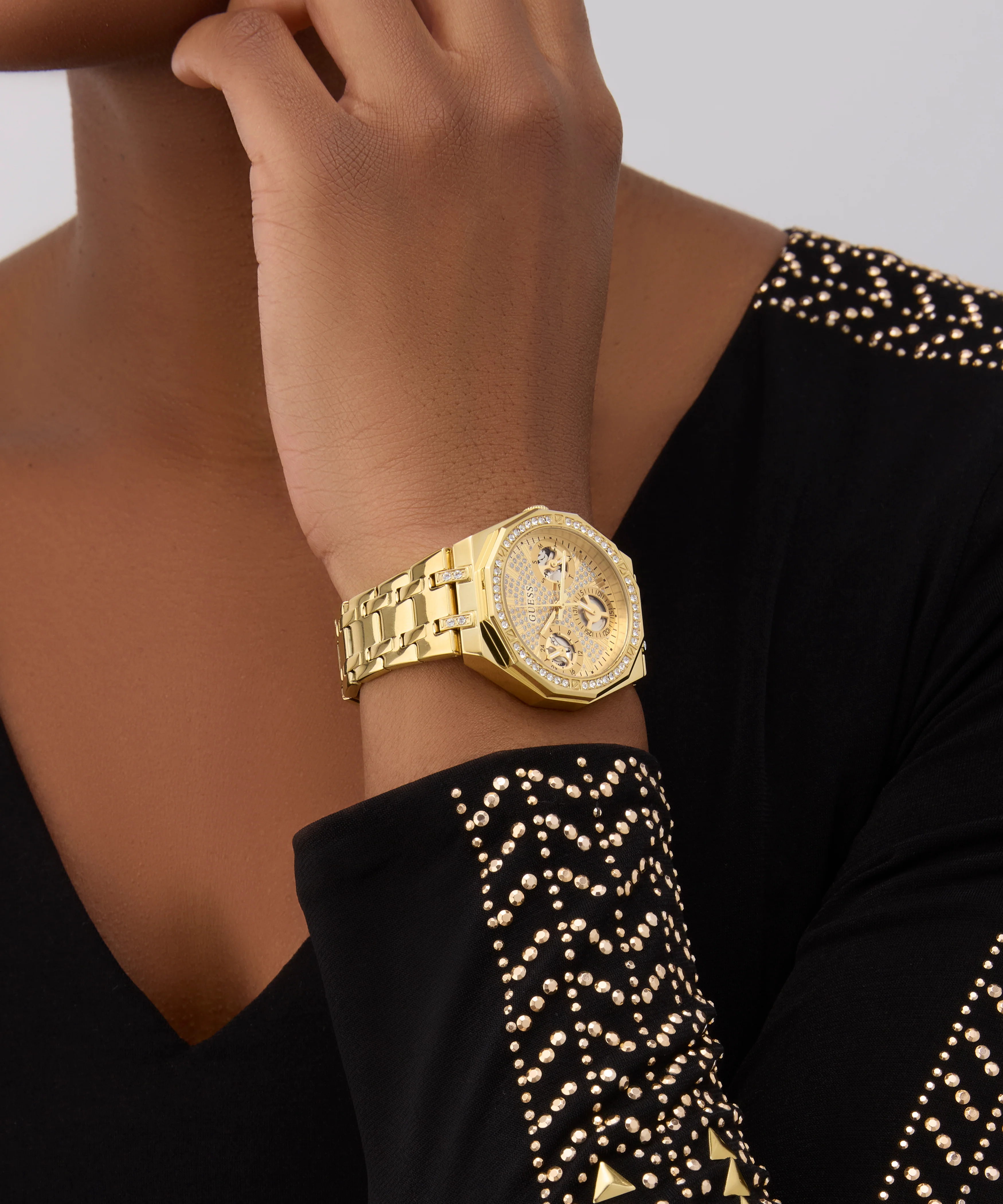 GUESS Ladies Gold Tone Multi-function Watch - Image 7