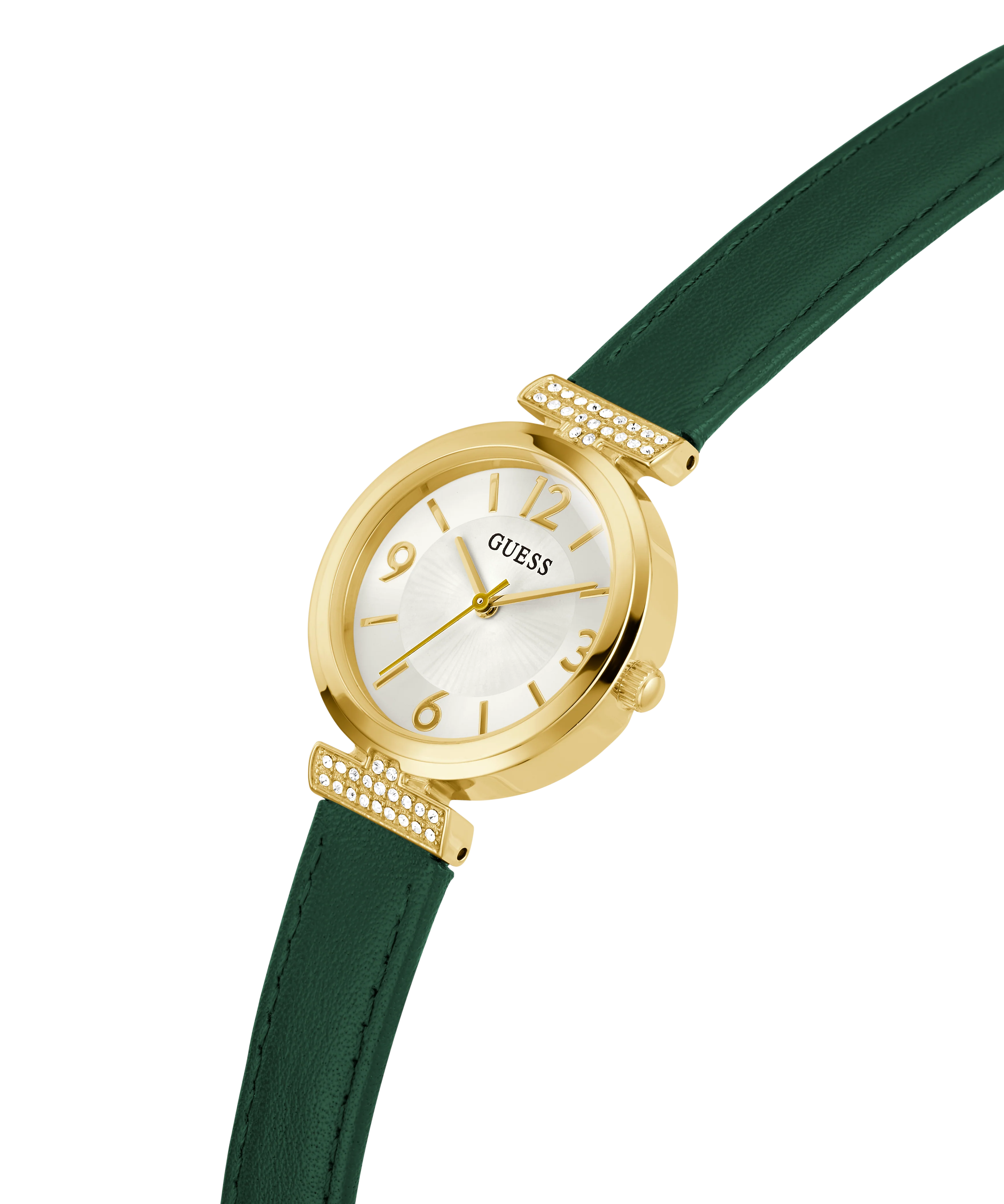 GUESS Ladies Green Gold Tone Analog Watch - Image 2
