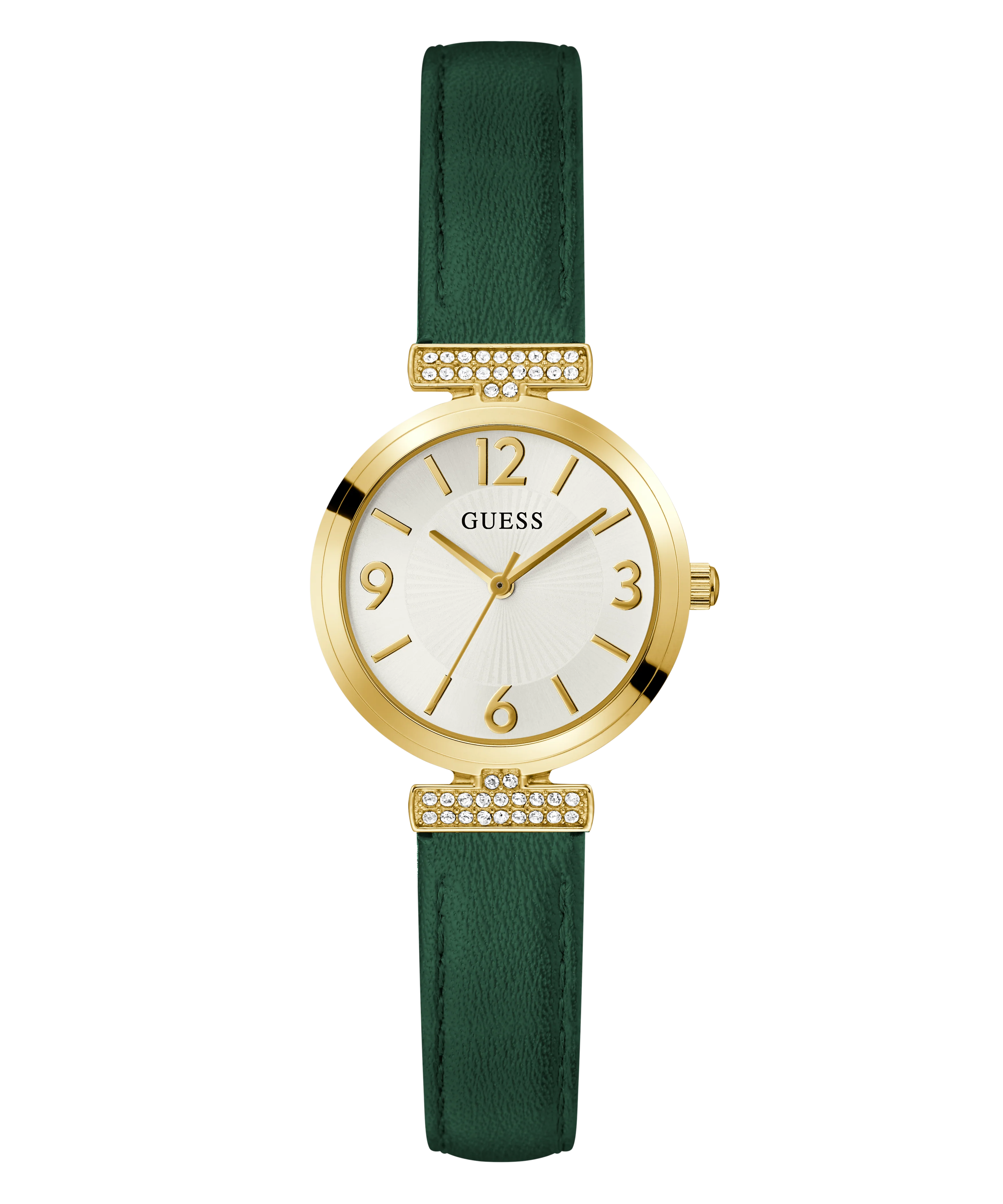GUESS Ladies Green Gold Tone Analog Watch - Image 4