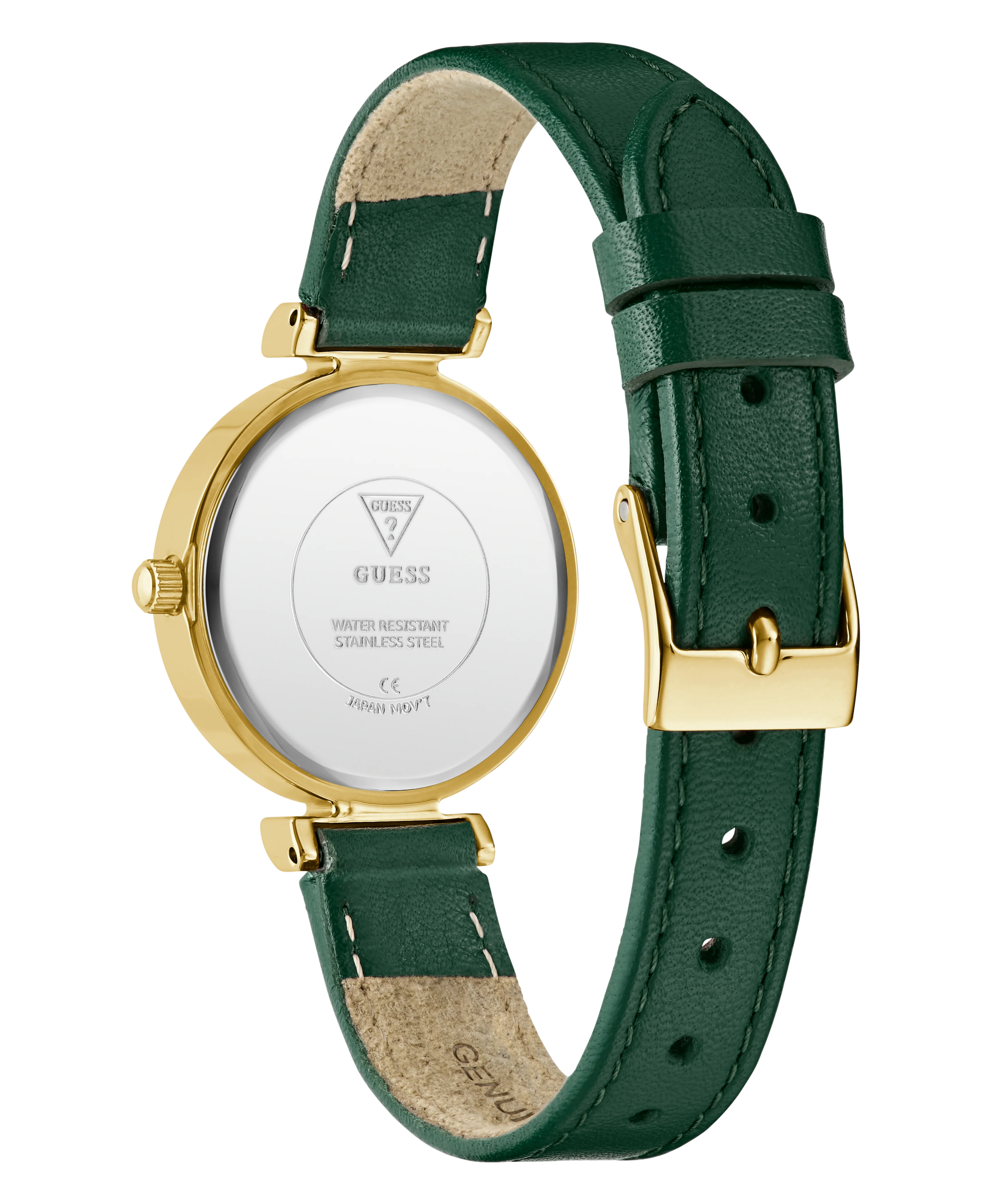 GUESS Ladies Green Gold Tone Analog Watch - Image 7