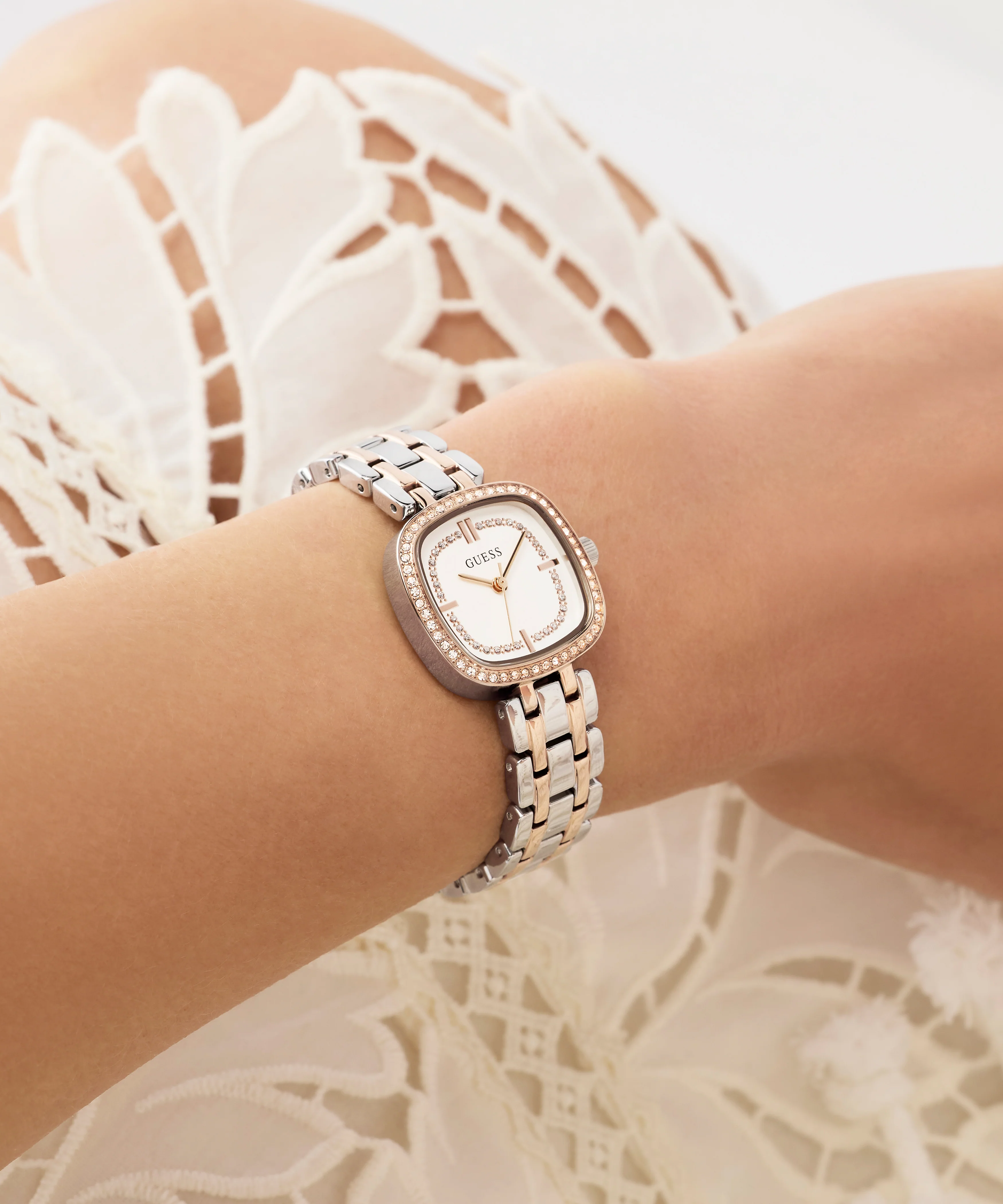 GUESS Ladies Hazel 2-Tone Analog Watch - Image 5