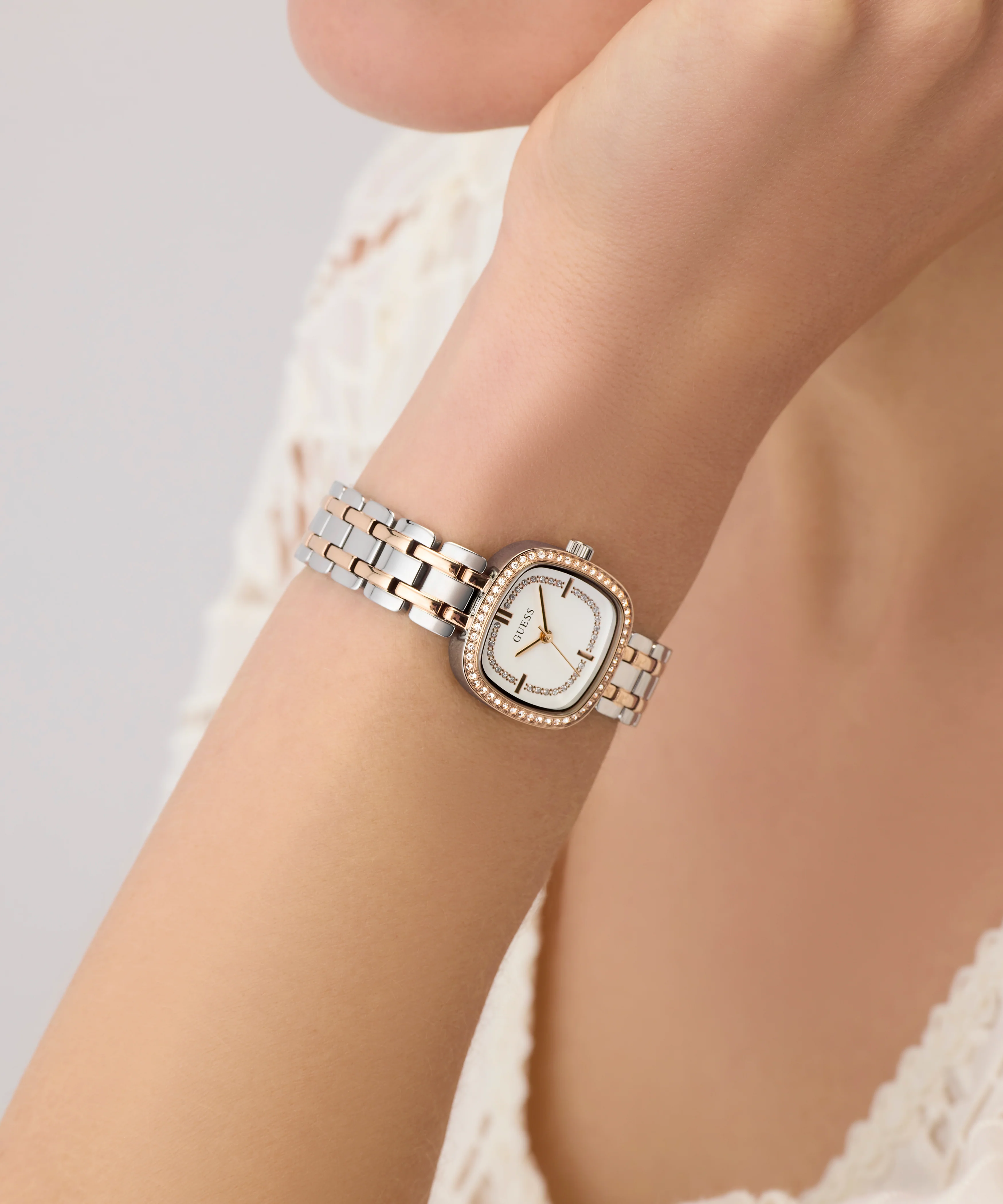 GUESS Ladies Hazel 2-Tone Analog Watch - Image 6
