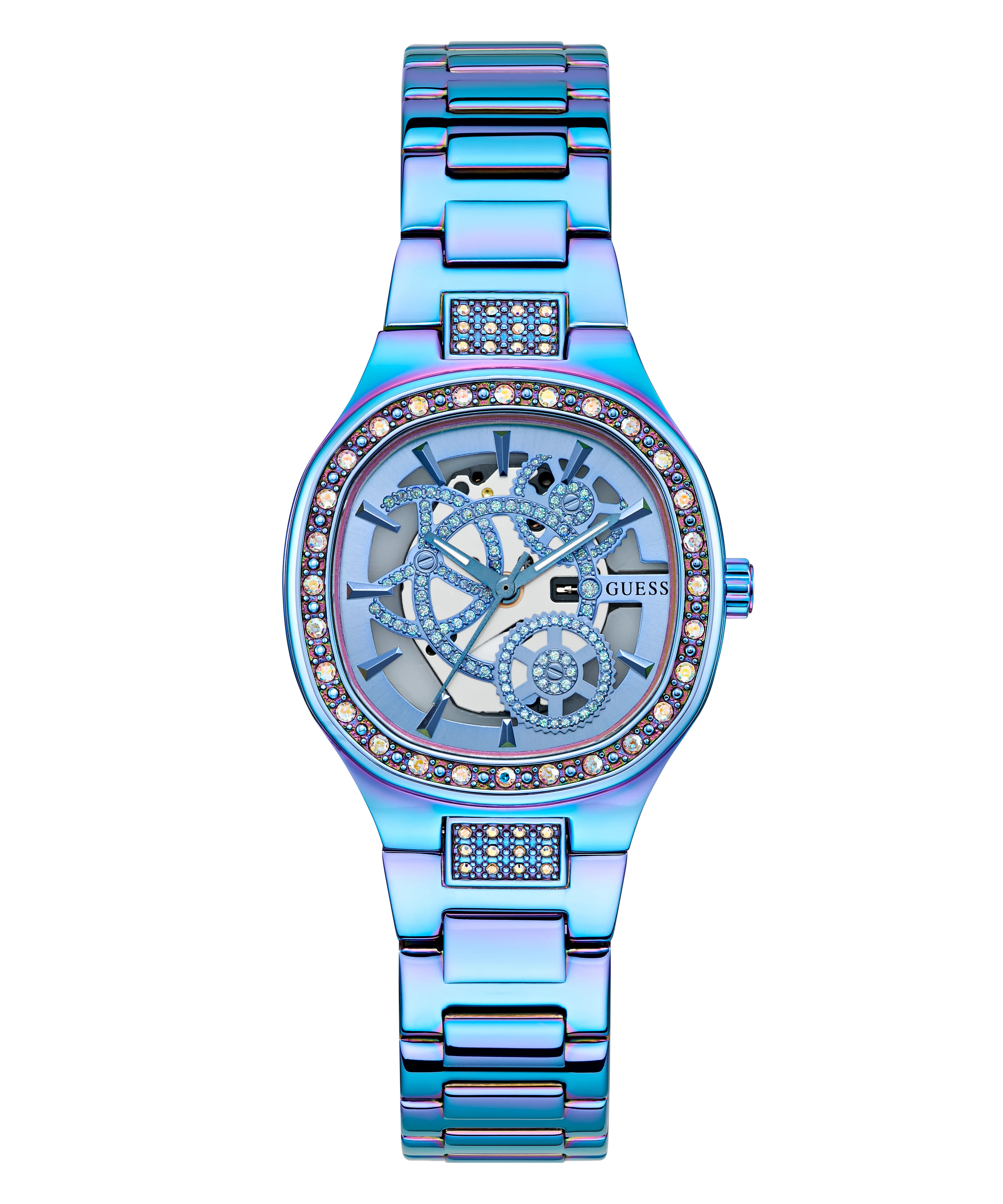 GUESS Ladies Iridescent Blue Analog Watch - Image 3